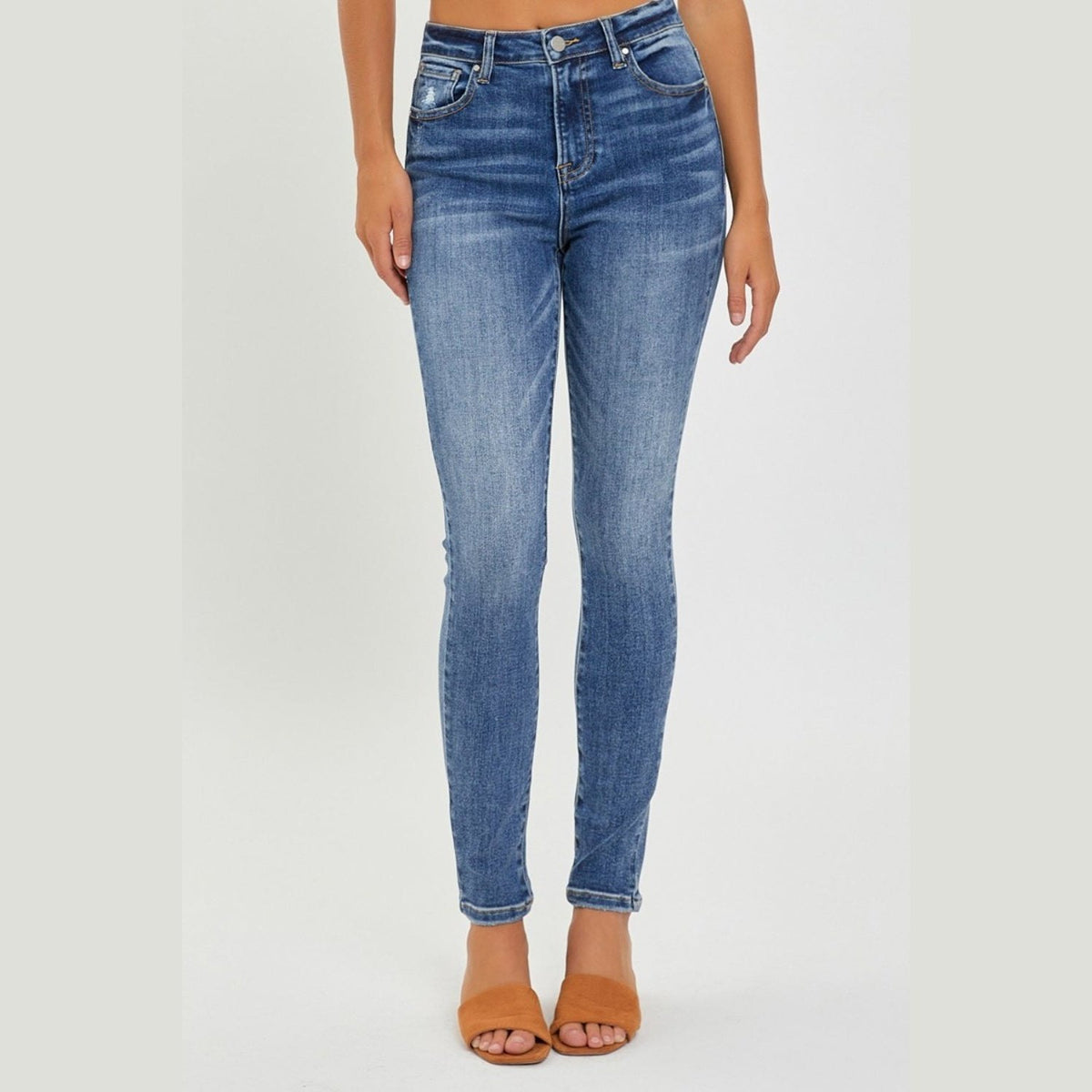 RISEN Full Size Mid Rise Ankle Skinny Jeans