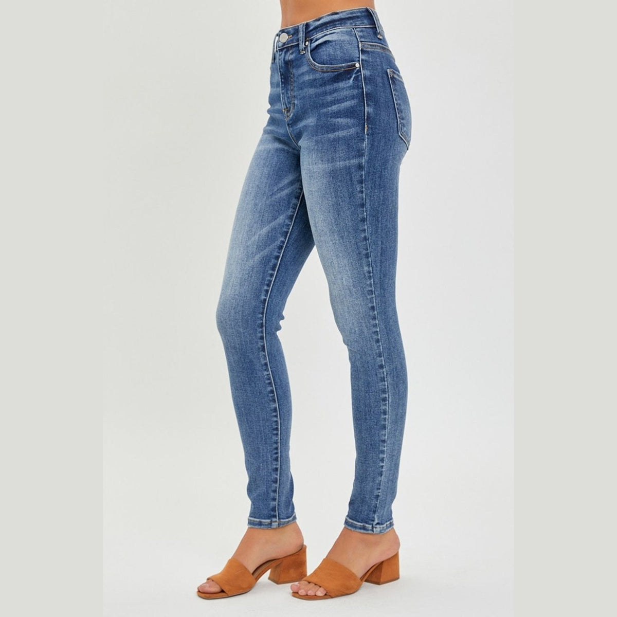 RISEN Full Size Mid Rise Ankle Skinny Jeans