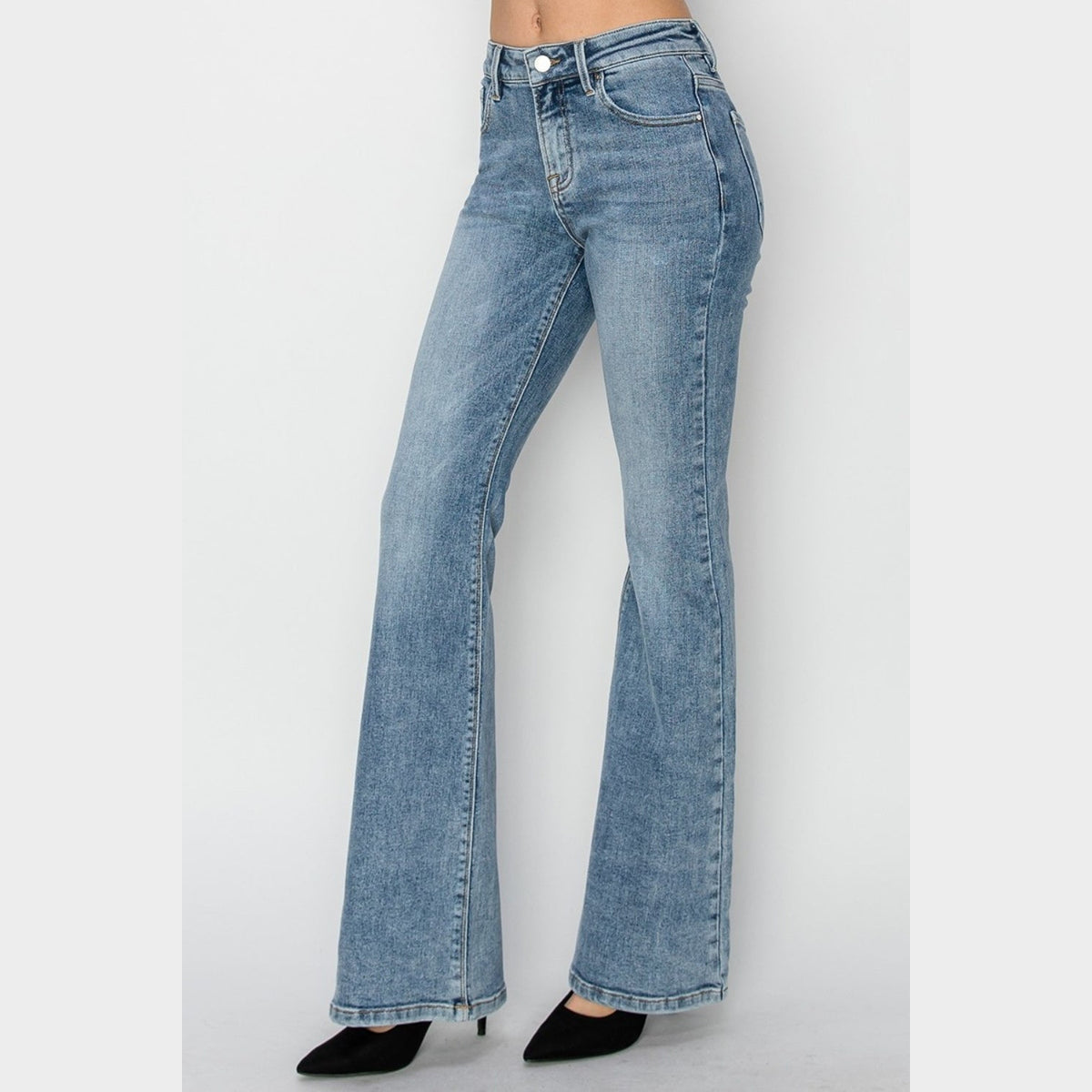 RISEN Full Size Mid Rise Bootcut Jeans