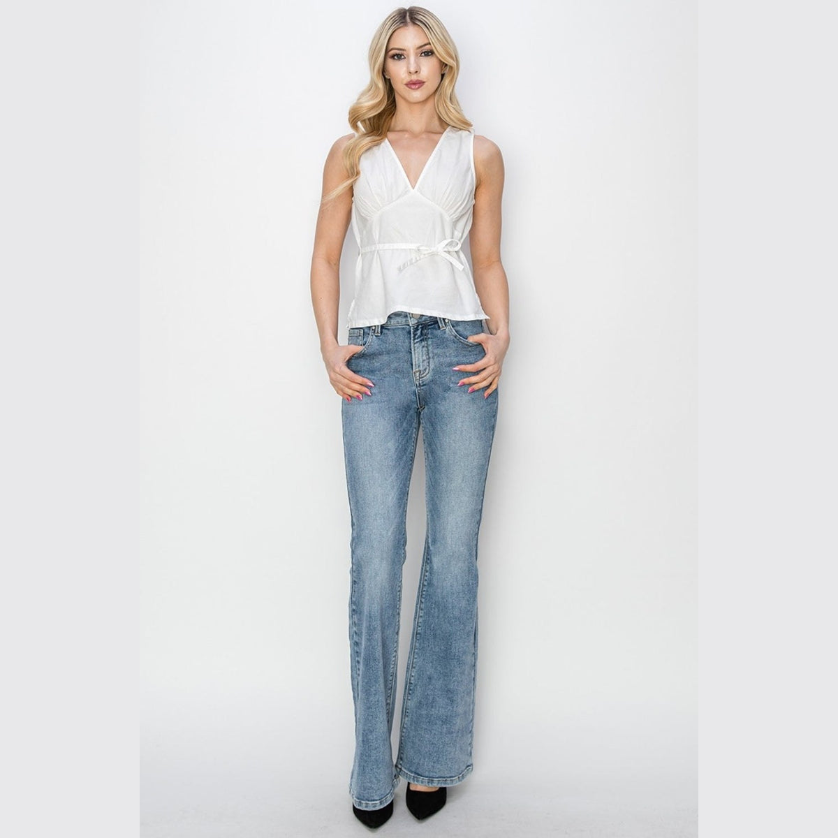 RISEN Full Size Mid Rise Bootcut Jeans