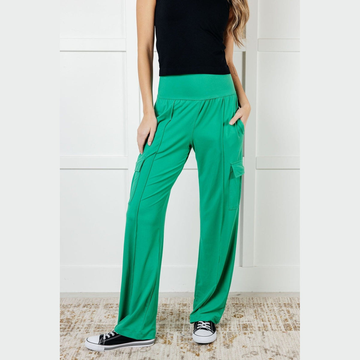 Race to Relax Cargo Pants in Emerald Green