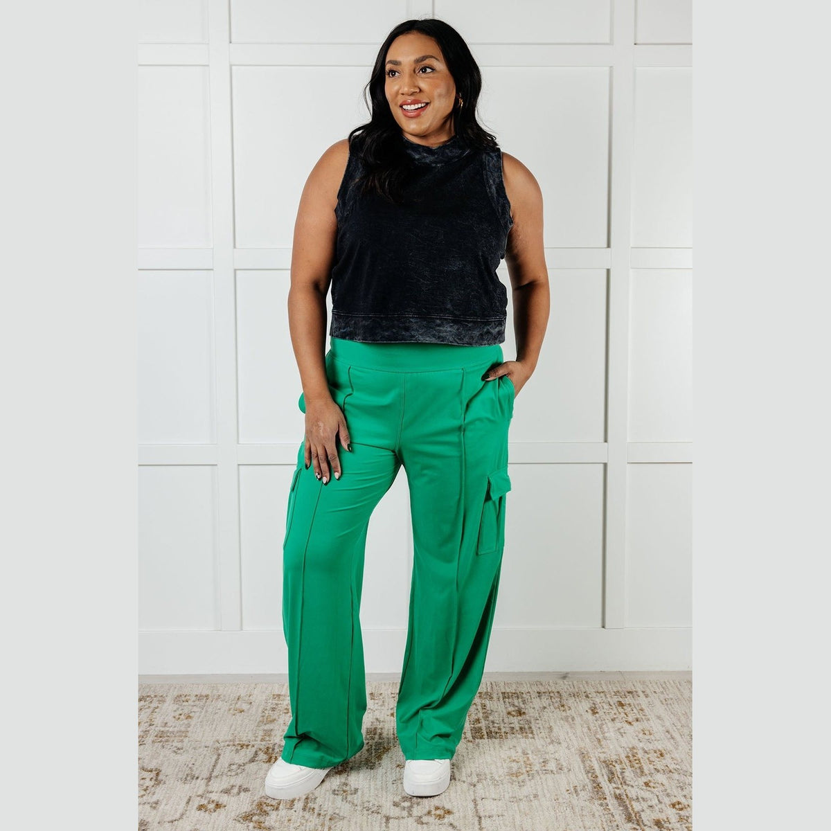 Race to Relax Cargo Pants in Emerald Green