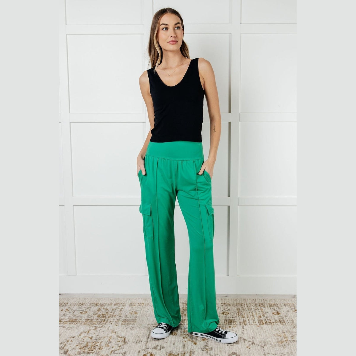 Race to Relax Cargo Pants in Emerald Green