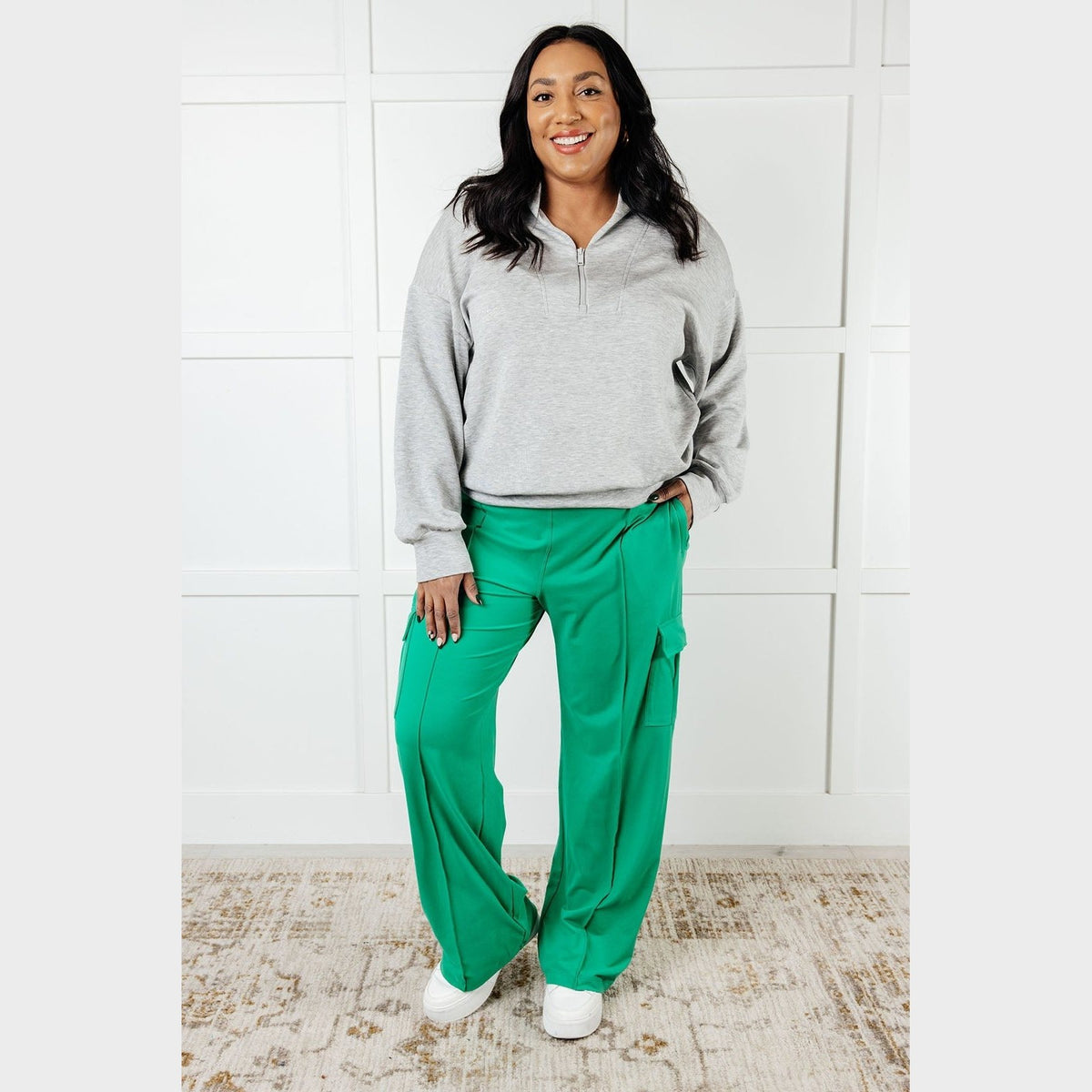 Race to Relax Cargo Pants in Emerald Green