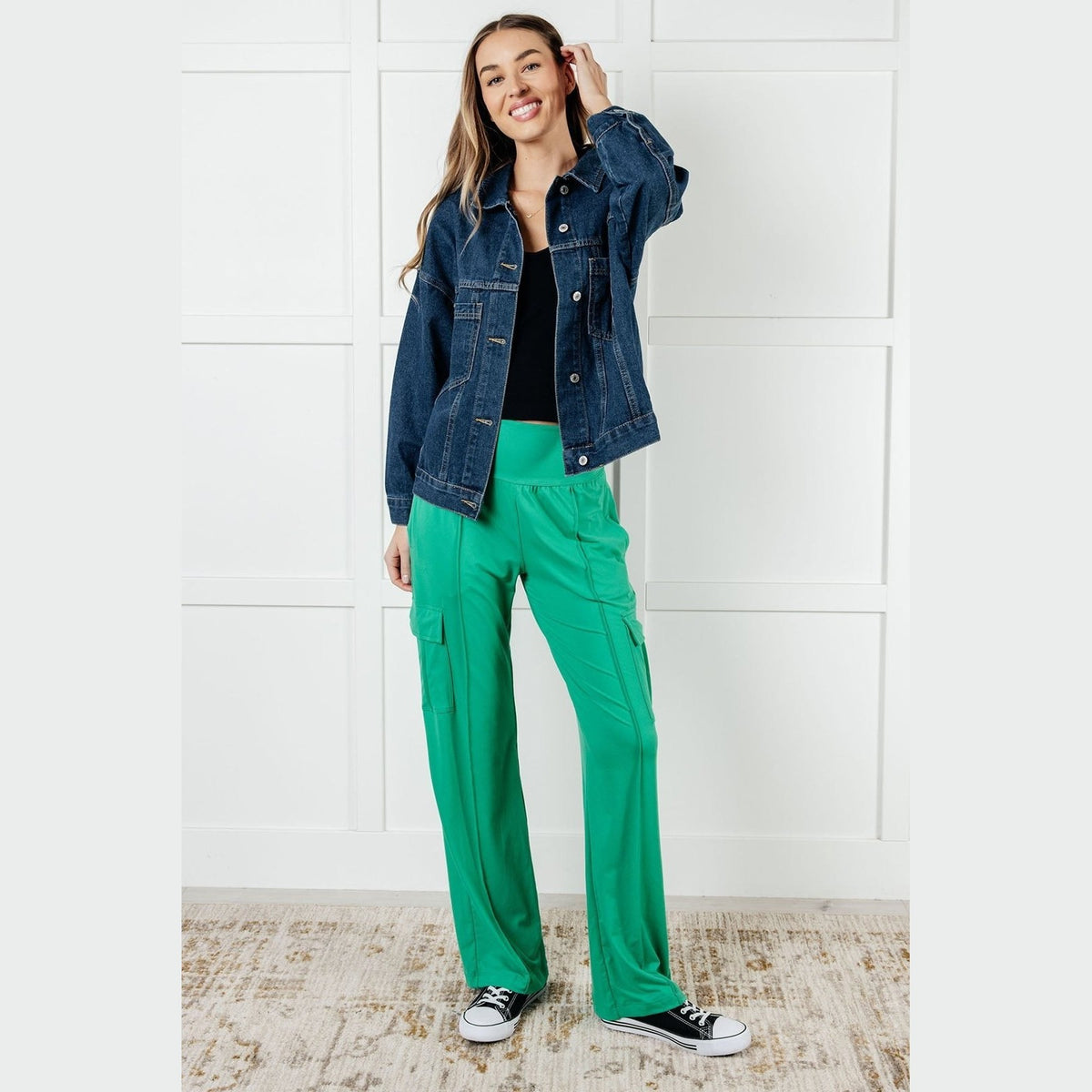 Race to Relax Cargo Pants in Emerald Green