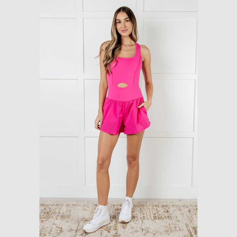 Raising Heart Rate Cutout Runsie In Sonic Pink