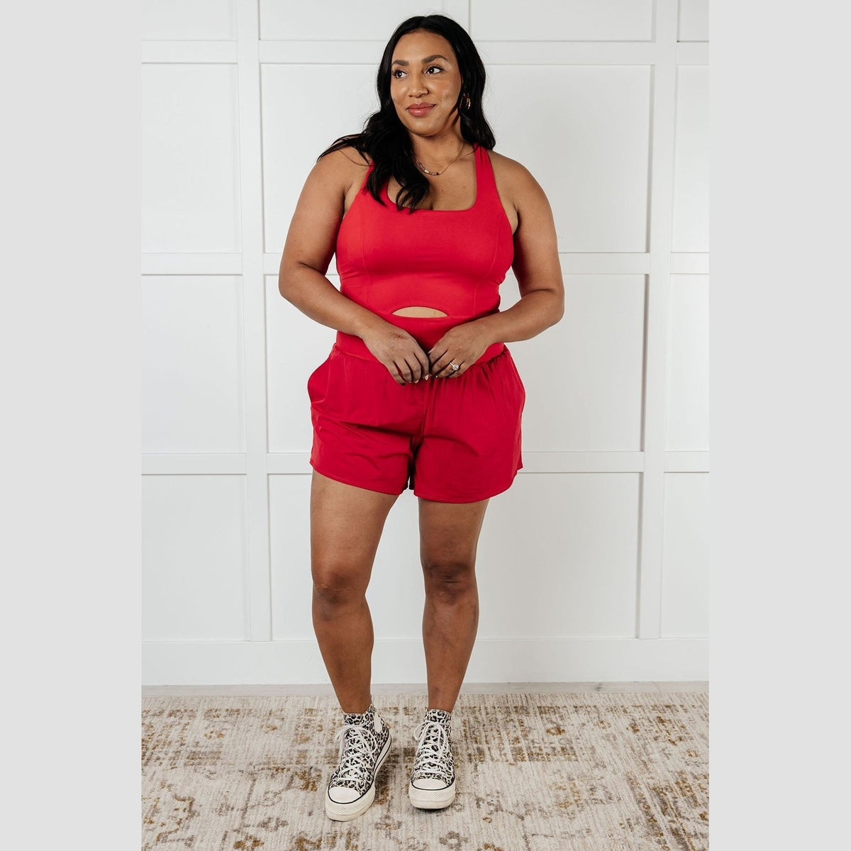 Raising Heart Rate Cutout Runsie In True Red