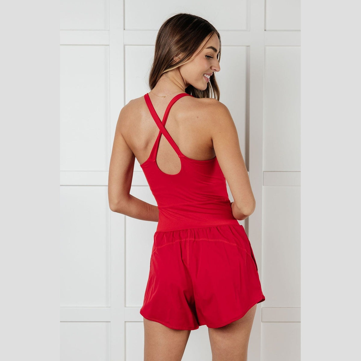 Raising Heart Rate Cutout Runsie In True Red