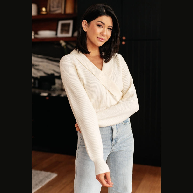 Requisite Request Surplice Crop Sweater