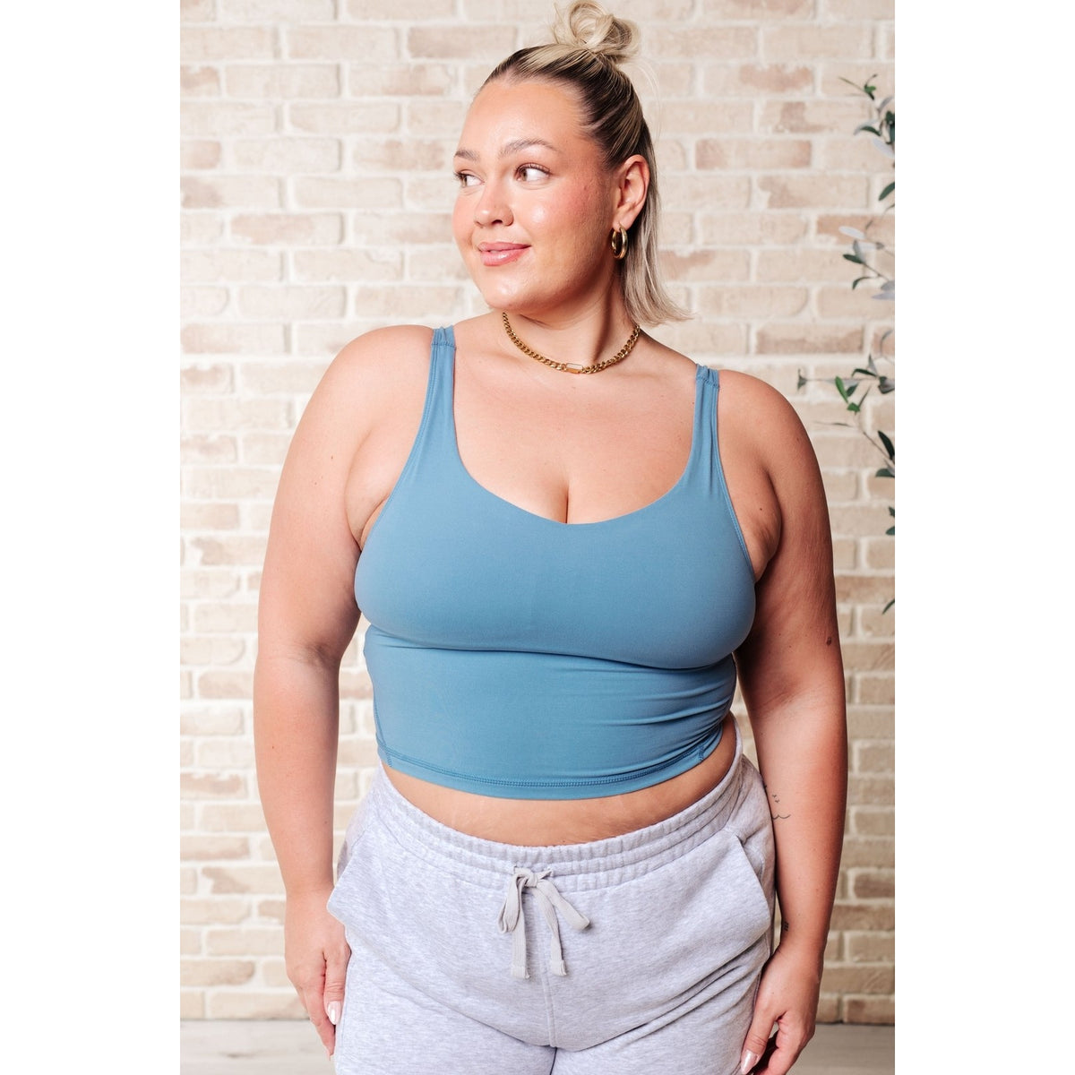 Rhythm and Rhyme Tank in Dusty Blue