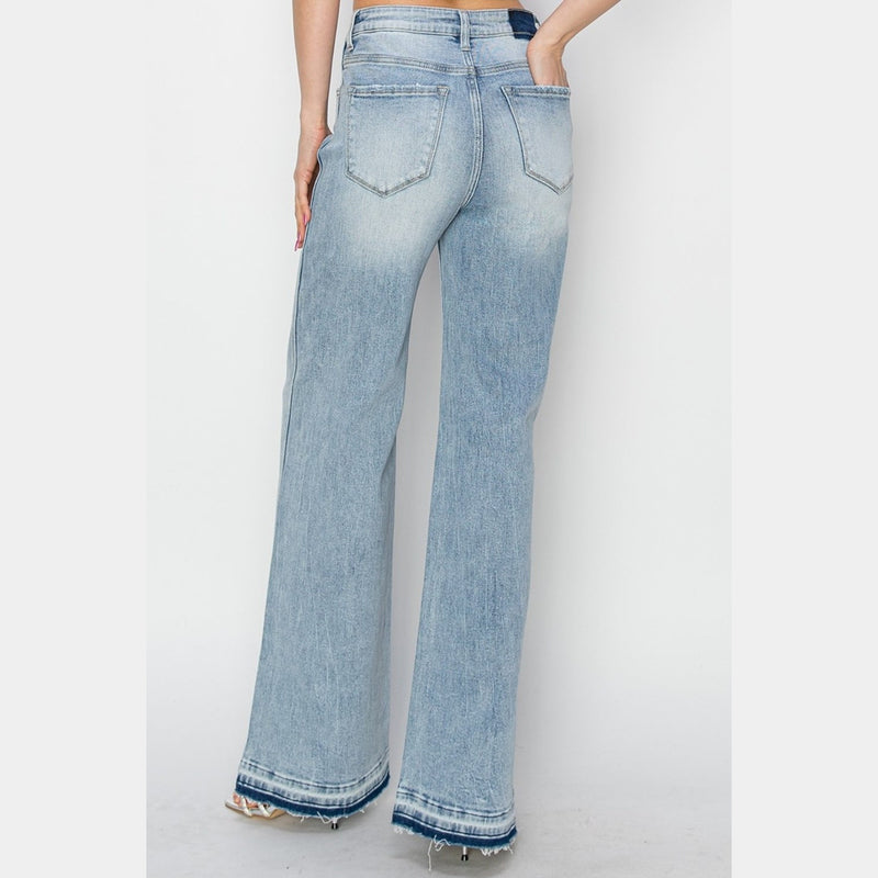 Risen Full Size High Rise Wide Leg Jeans