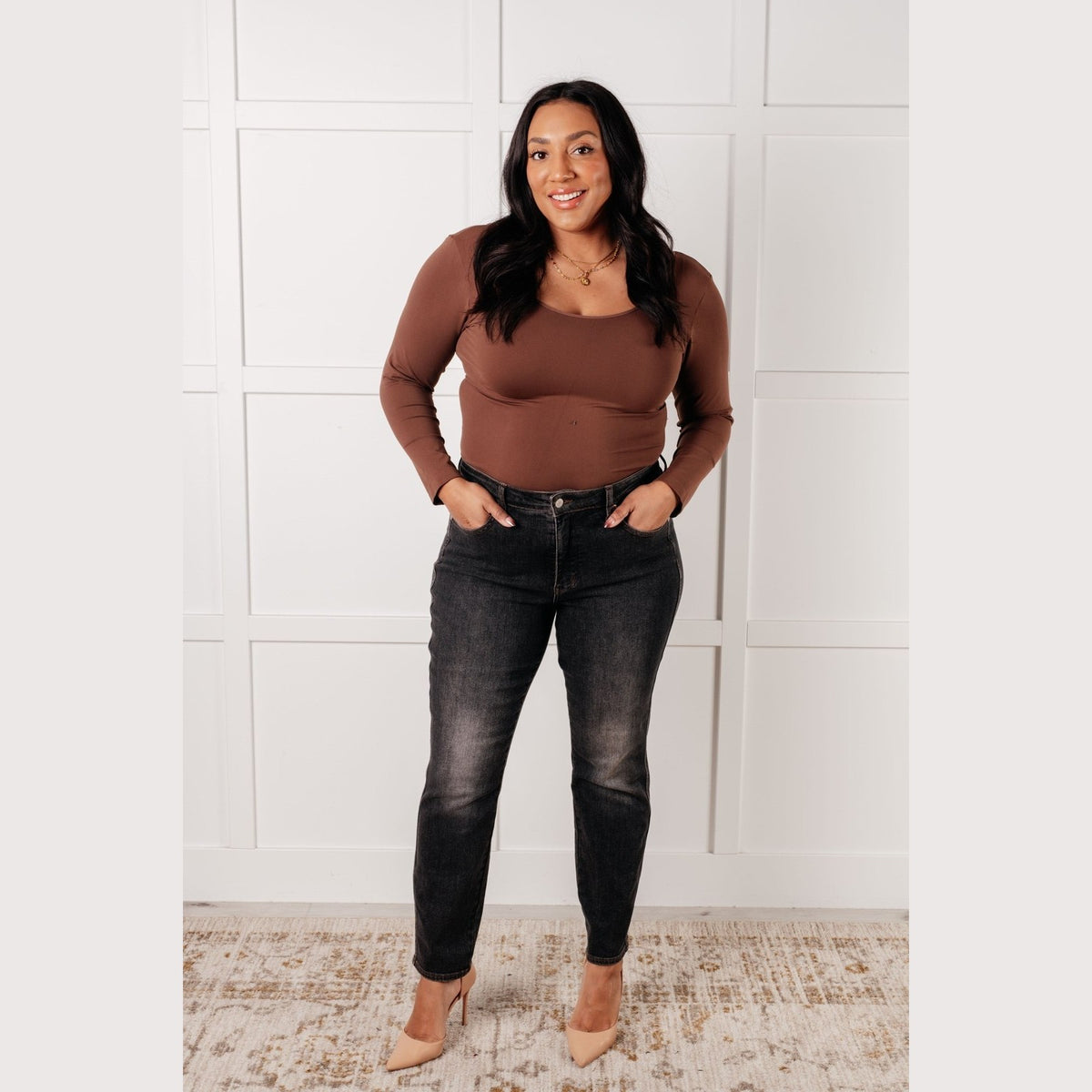 Rita Mid Rise Control Top Slim Jeans