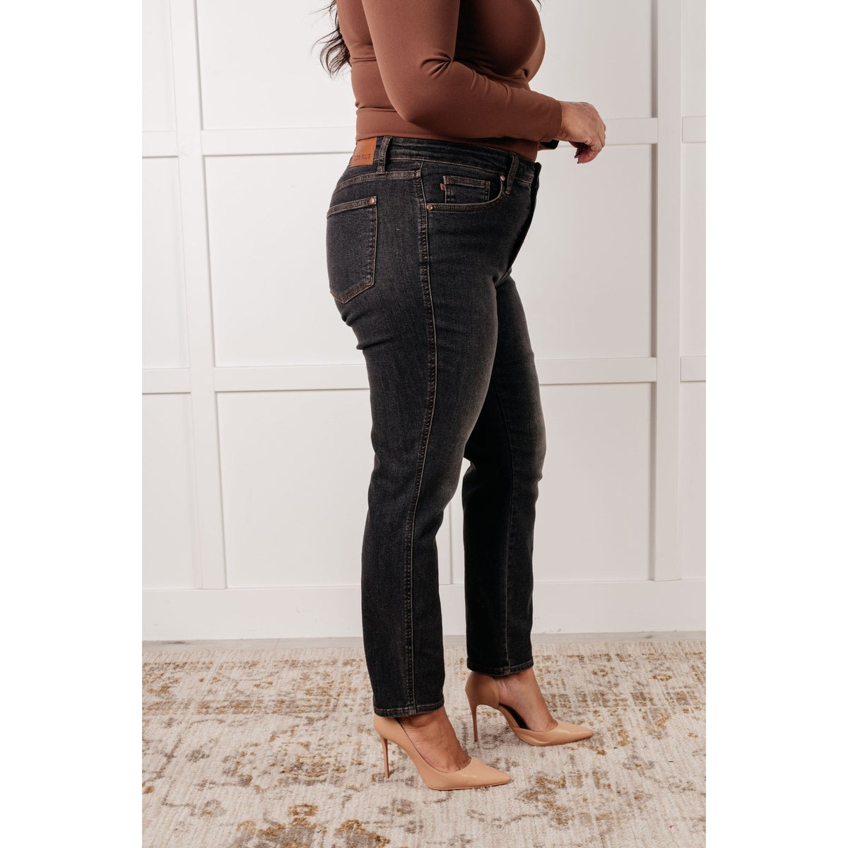 Rita Mid Rise Control Top Slim Jeans