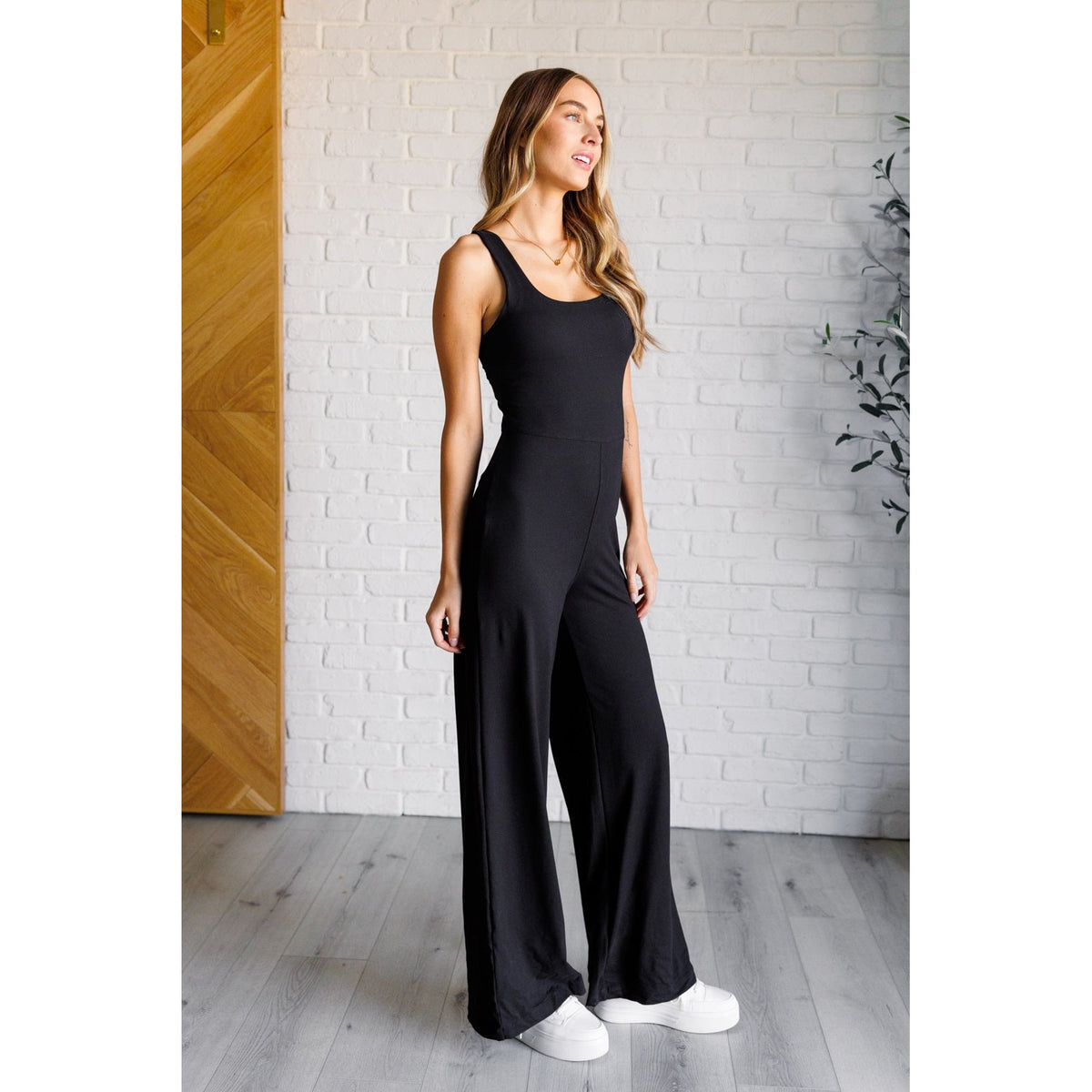 Shavasana Everyday Wide Leg Jumpsuit in Black