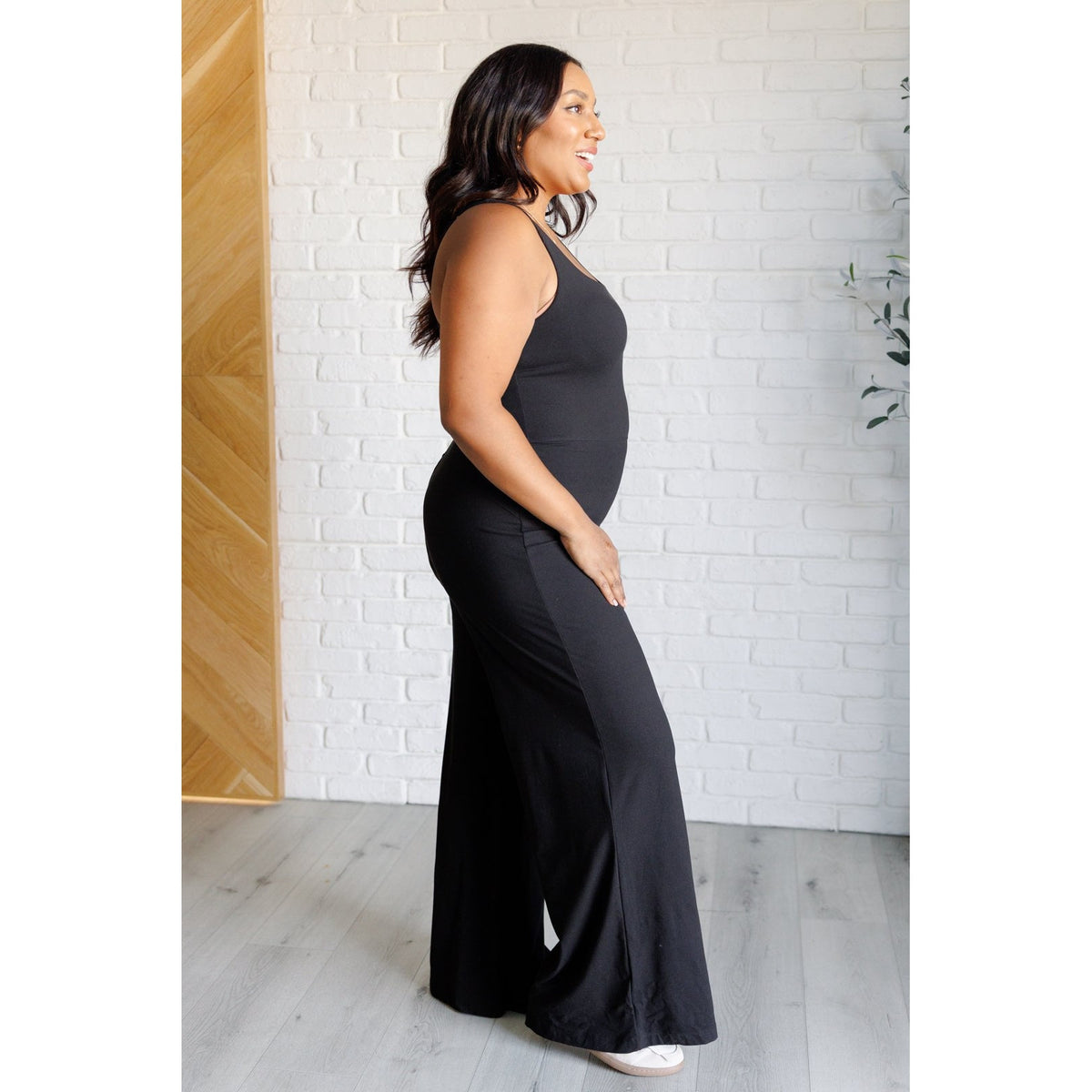 Shavasana Everyday Wide Leg Jumpsuit in Black