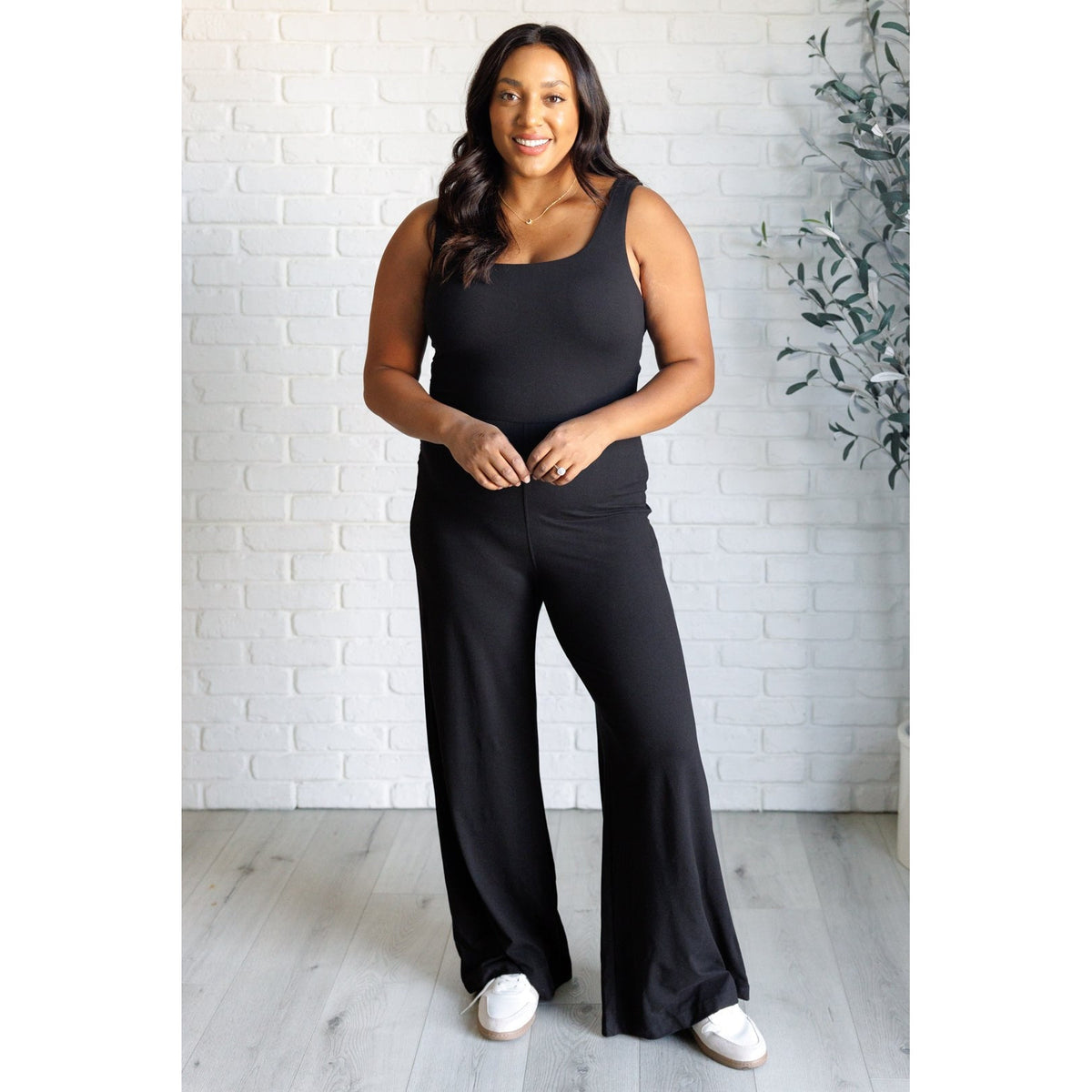 Shavasana Everyday Wide Leg Jumpsuit in Black