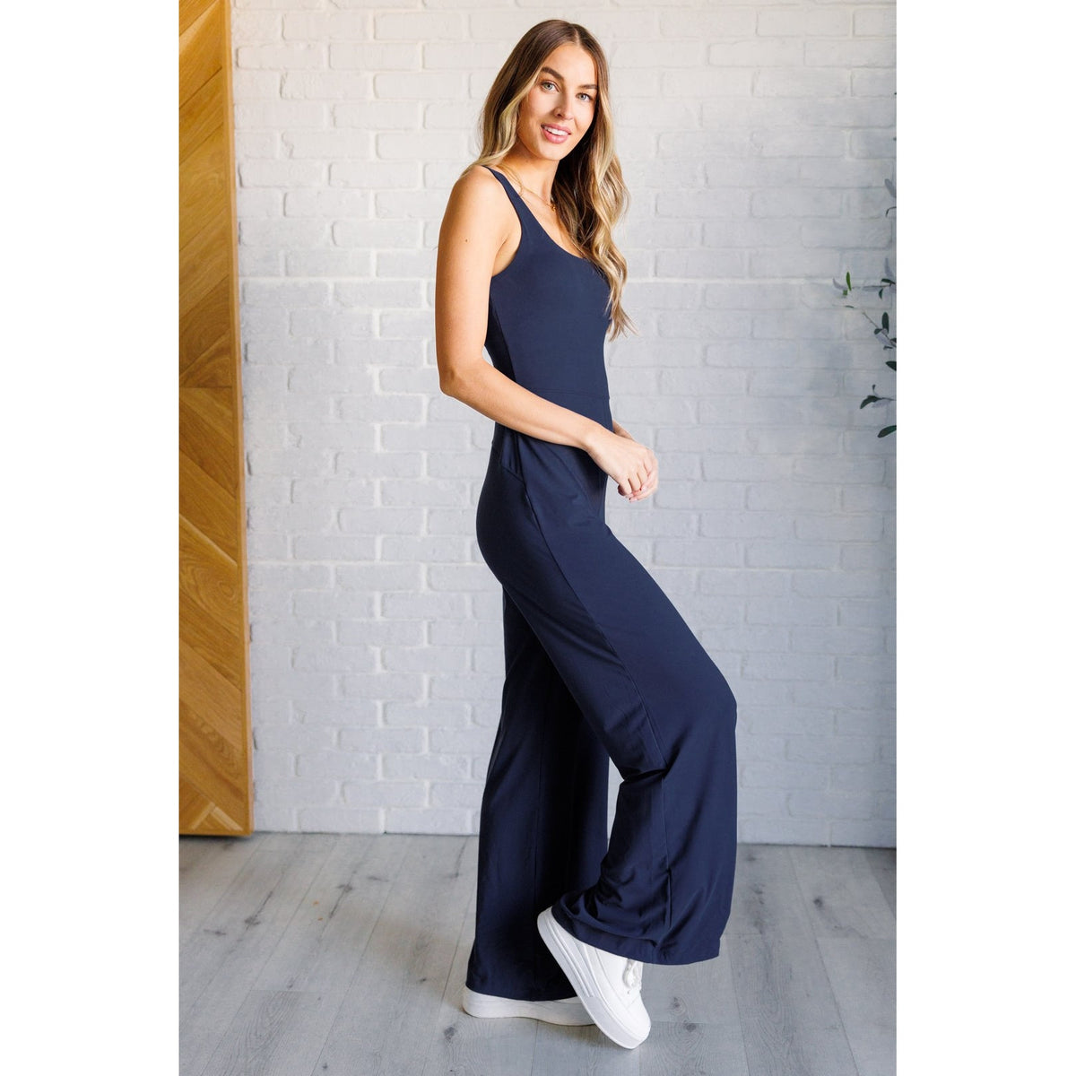 Shavasana Everyday Wide Leg Jumpsuit in Navy