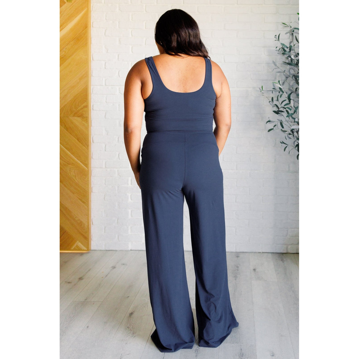 Shavasana Everyday Wide Leg Jumpsuit in Navy