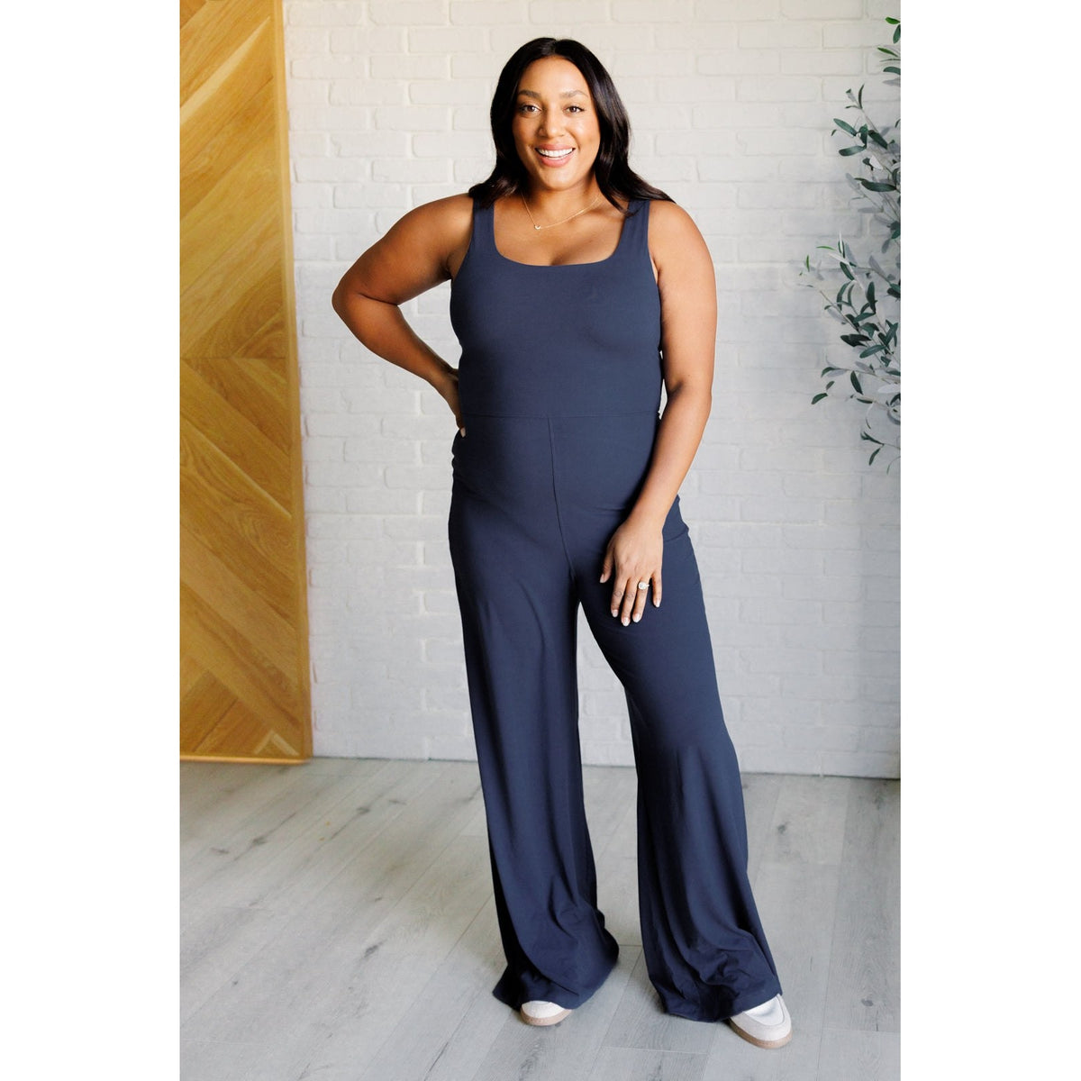 Shavasana Everyday Wide Leg Jumpsuit in Navy