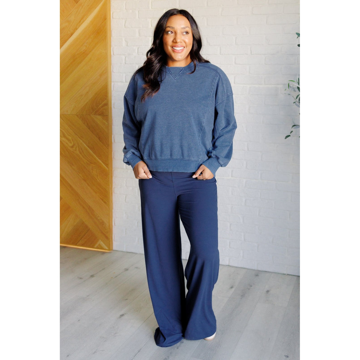 Shavasana Everyday Wide Leg Jumpsuit in Navy