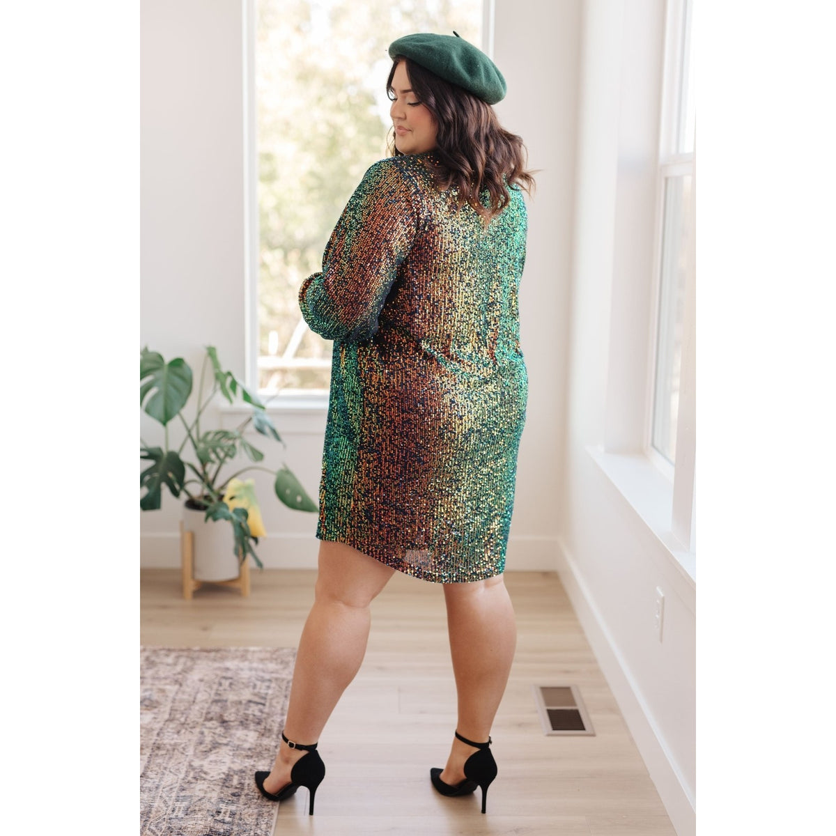 Shimmering Splendor Sequin Shirt Dress