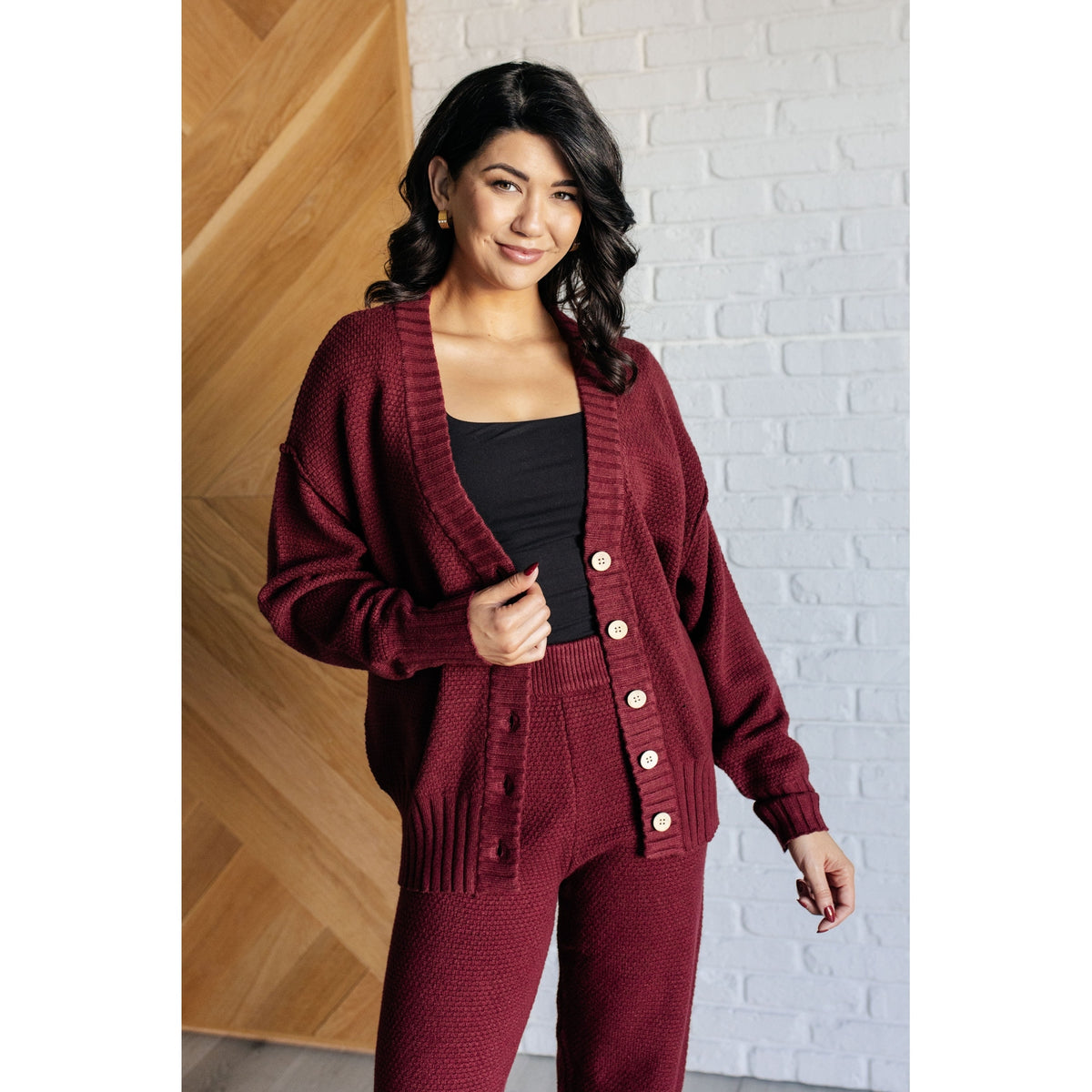 Simple Solution Knit Set in Wine