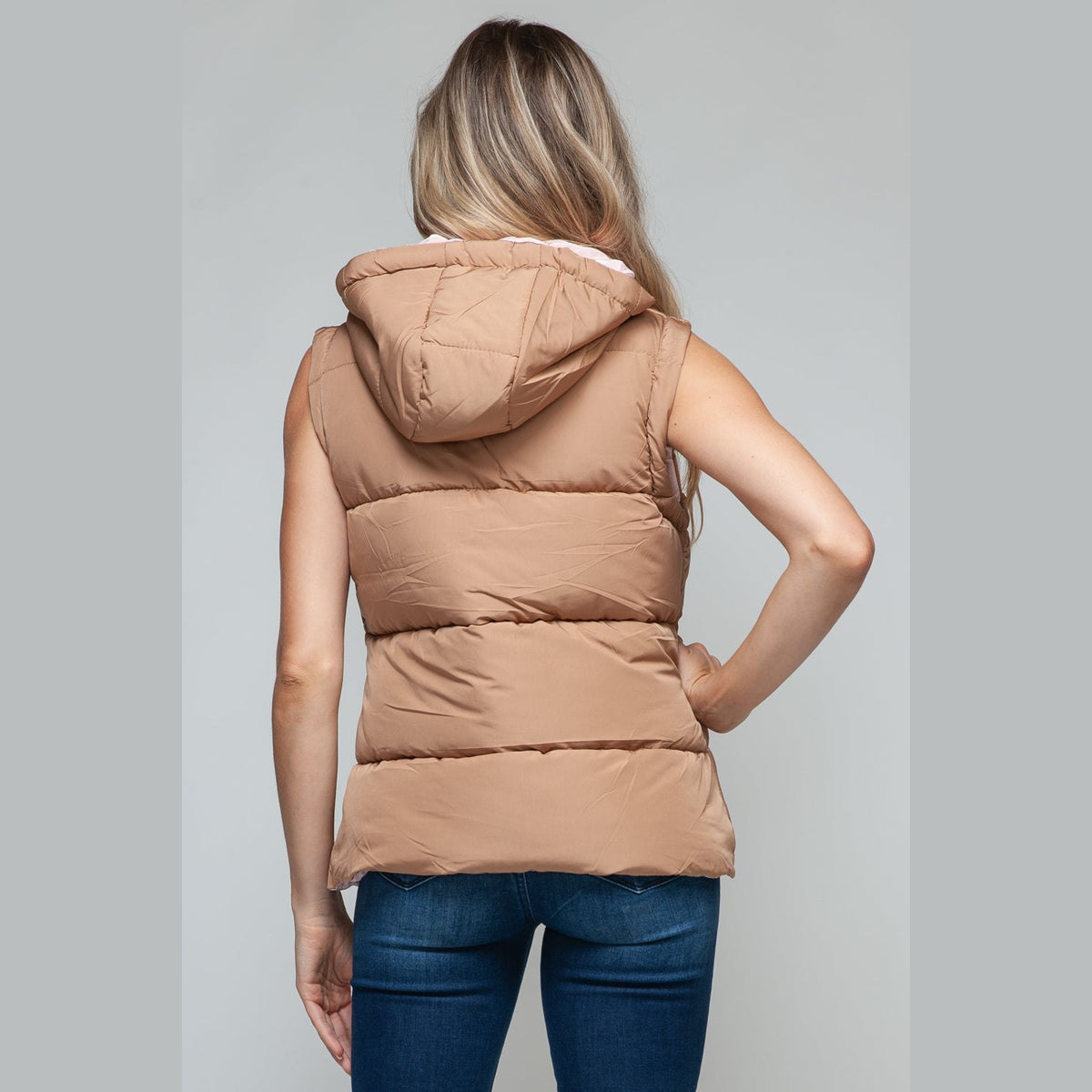 Snobbish Snap and Zip Closure Hooded Vest