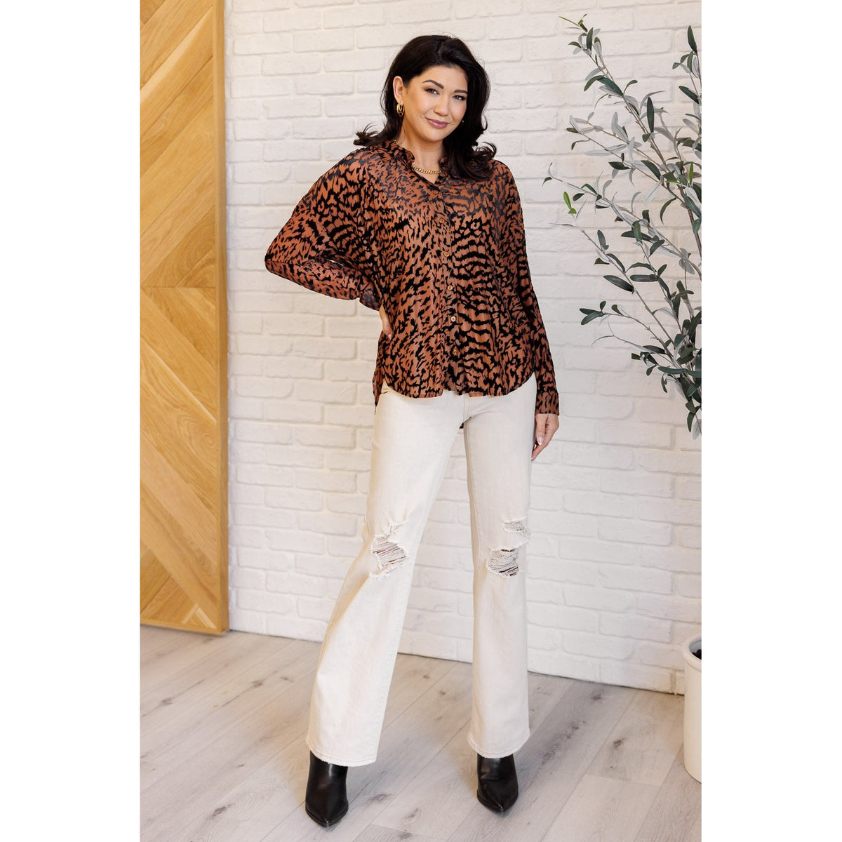 So Fierce Animal Print Blouse