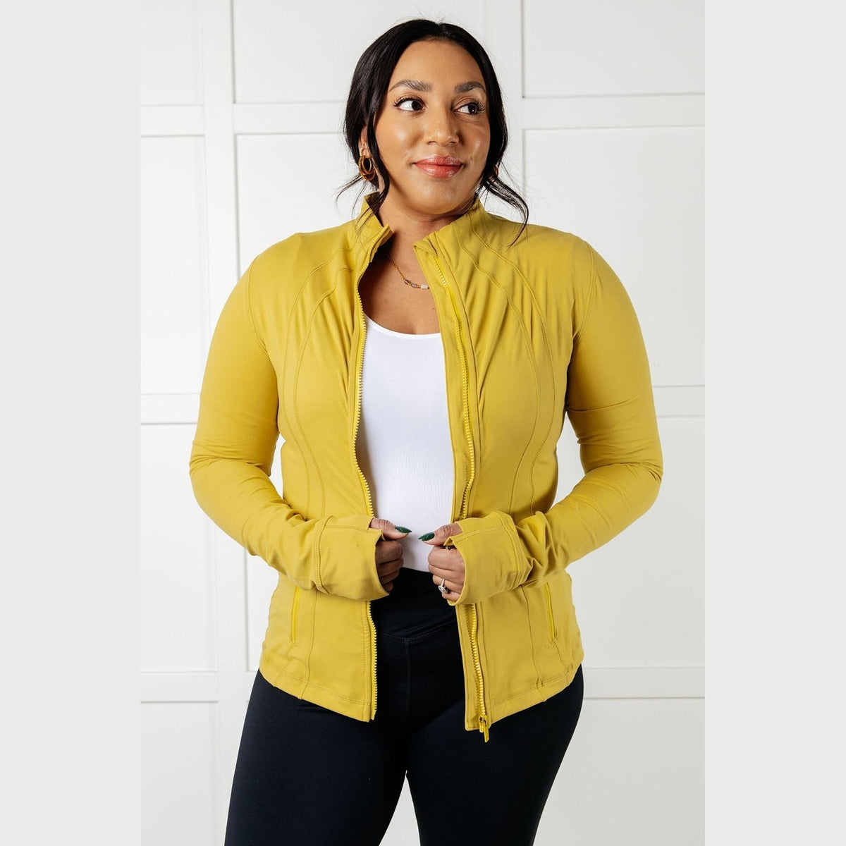 Staying Swift Activewear Jacket in Yellow Pear