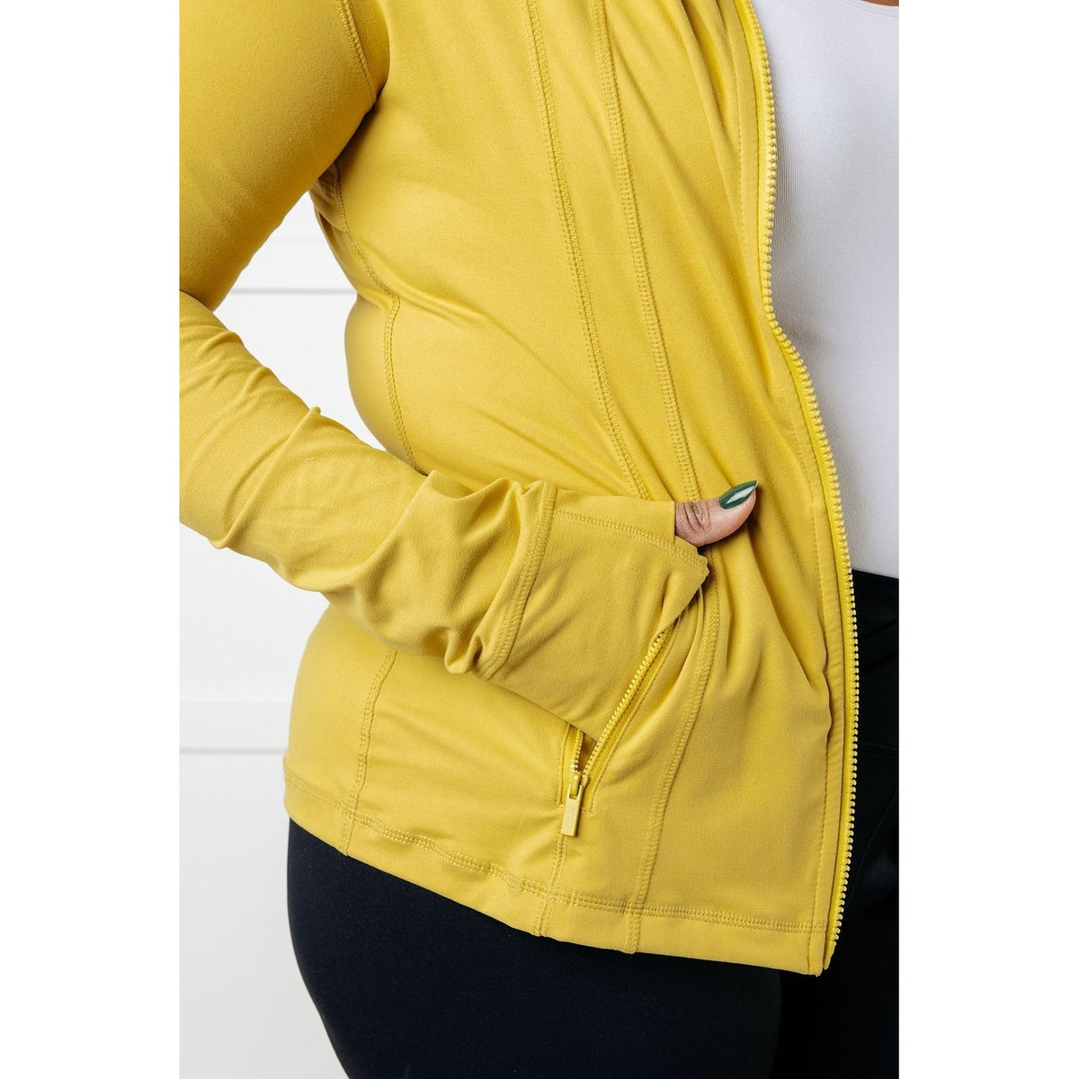 Staying Swift Activewear Jacket in Yellow Pear