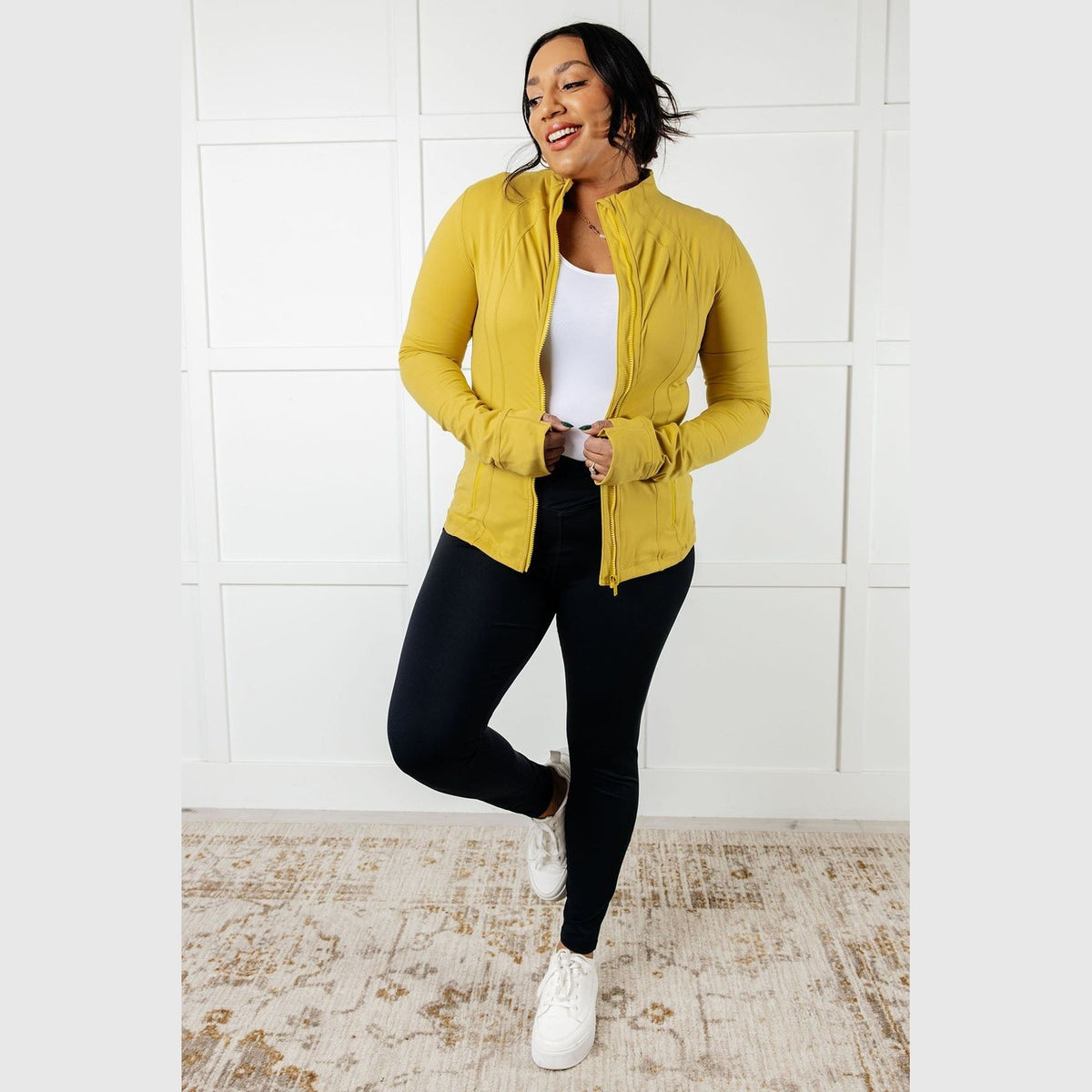 Staying Swift Activewear Jacket in Yellow Pear