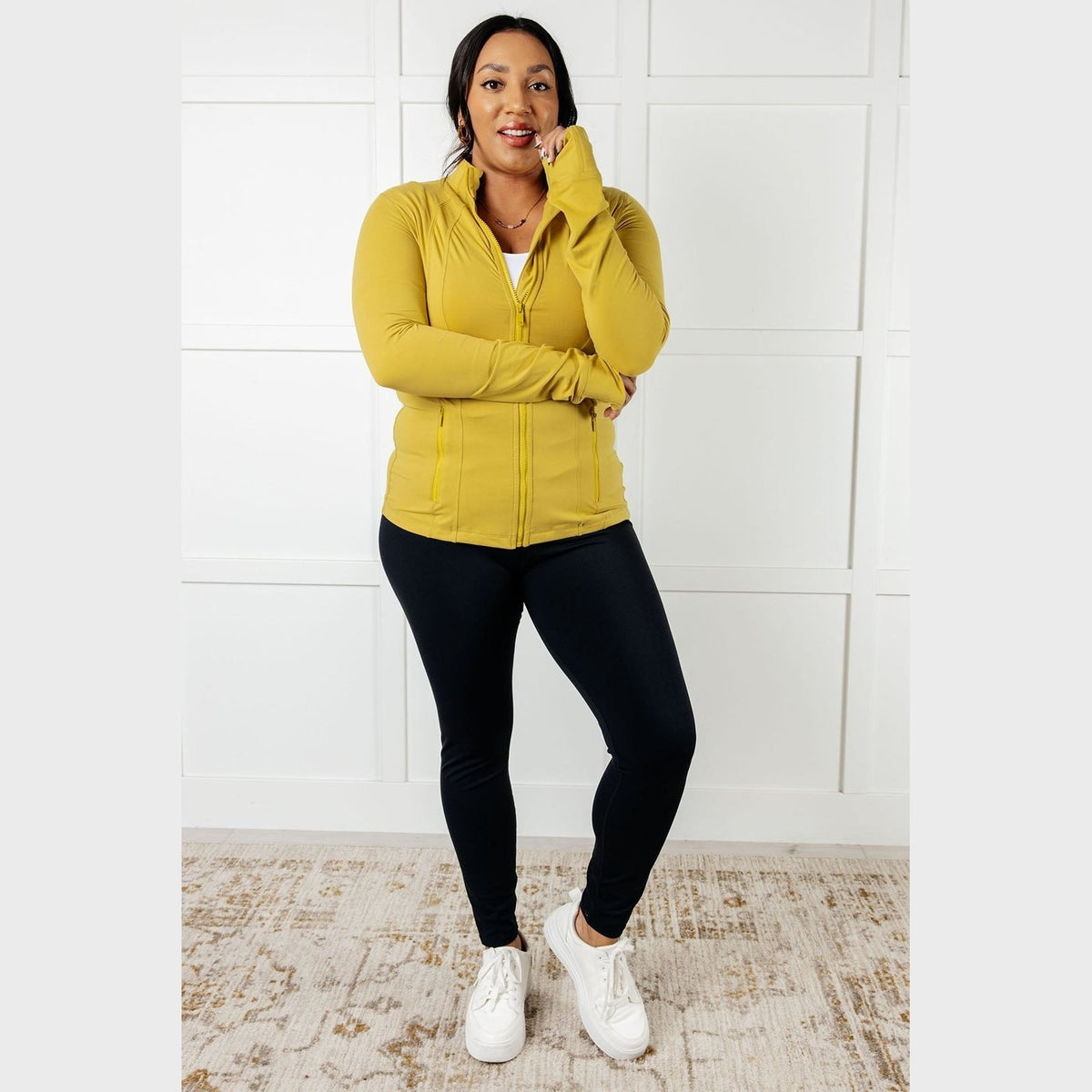 Staying Swift Activewear Jacket in Yellow Pear