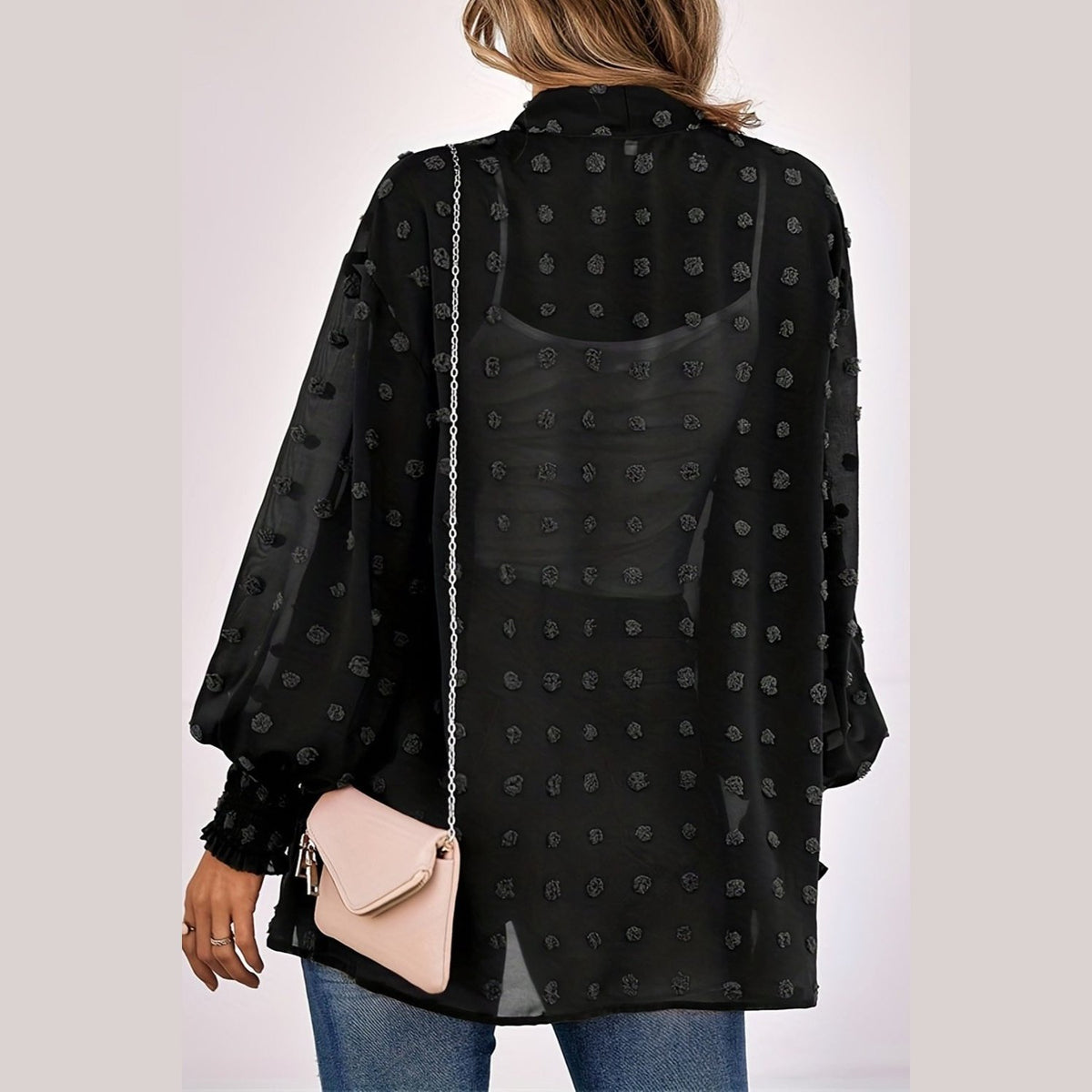 Swiss Dot Long Sleeve Shacket