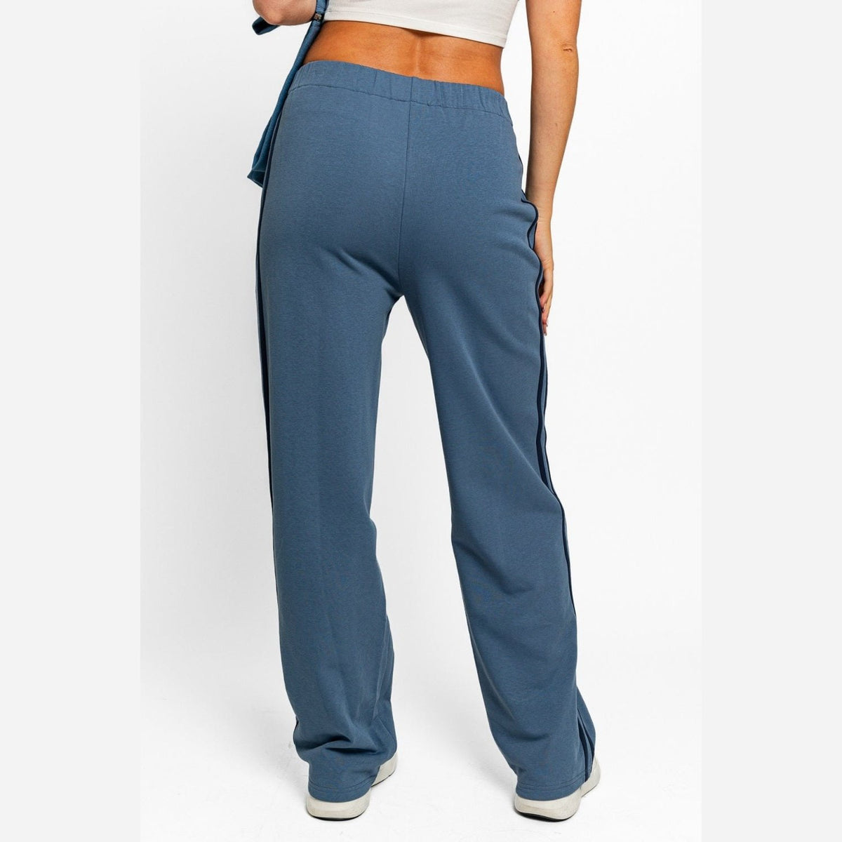 Tasha Apparel High Waisted Side Stripes Straight Track Sweatpants