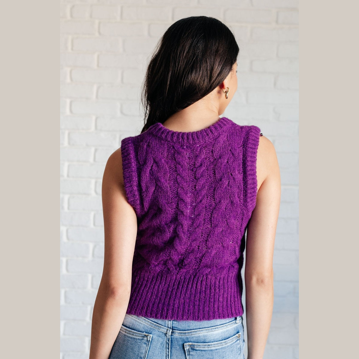 What's On Your Mind Cable Knit Vest