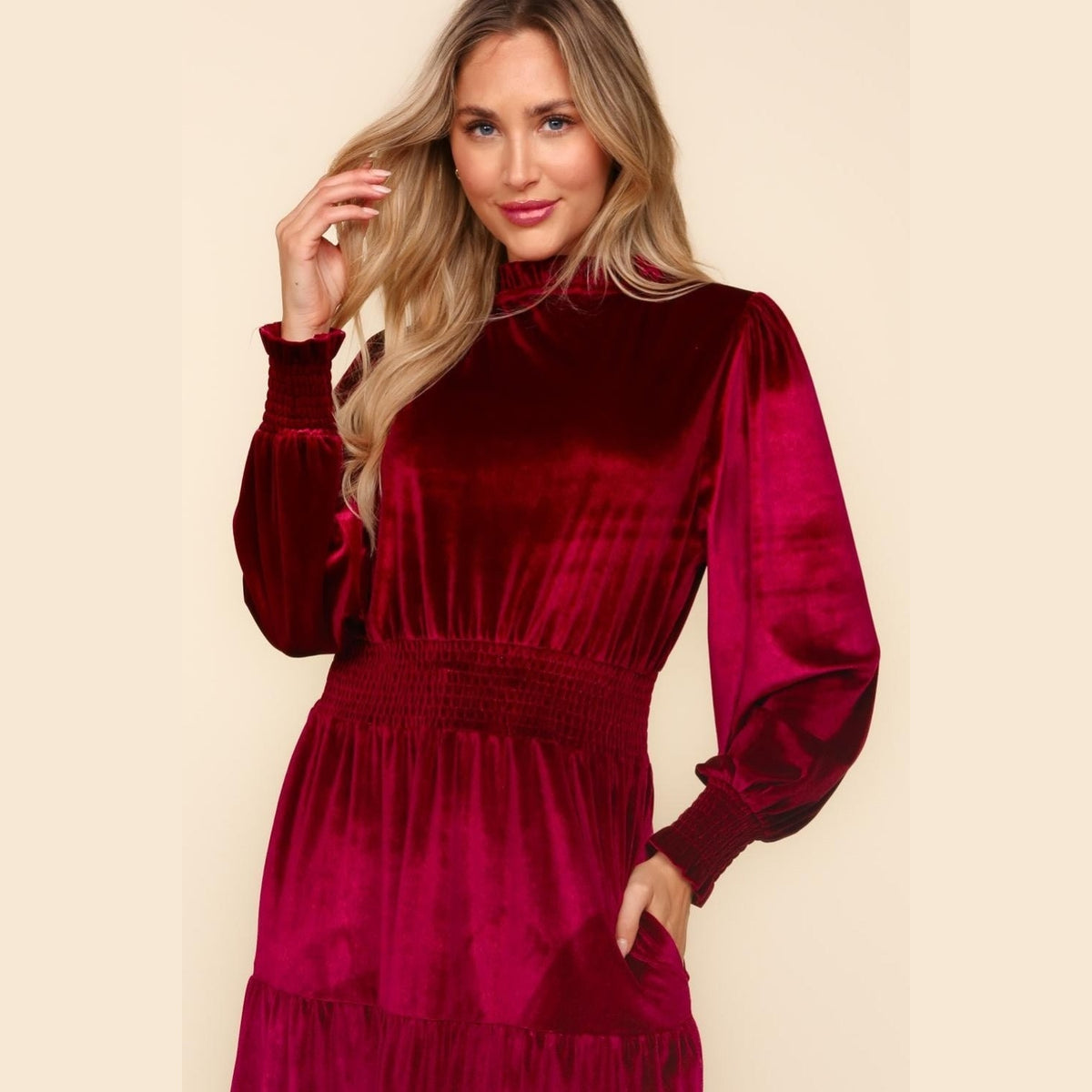 Wilhemena Velvet Tiered Dress