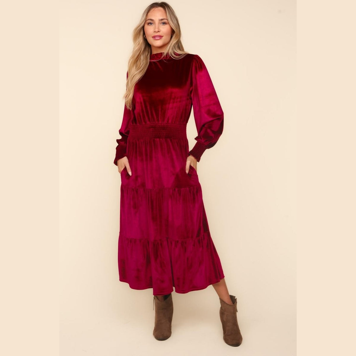 Wilhemena Velvet Tiered Dress