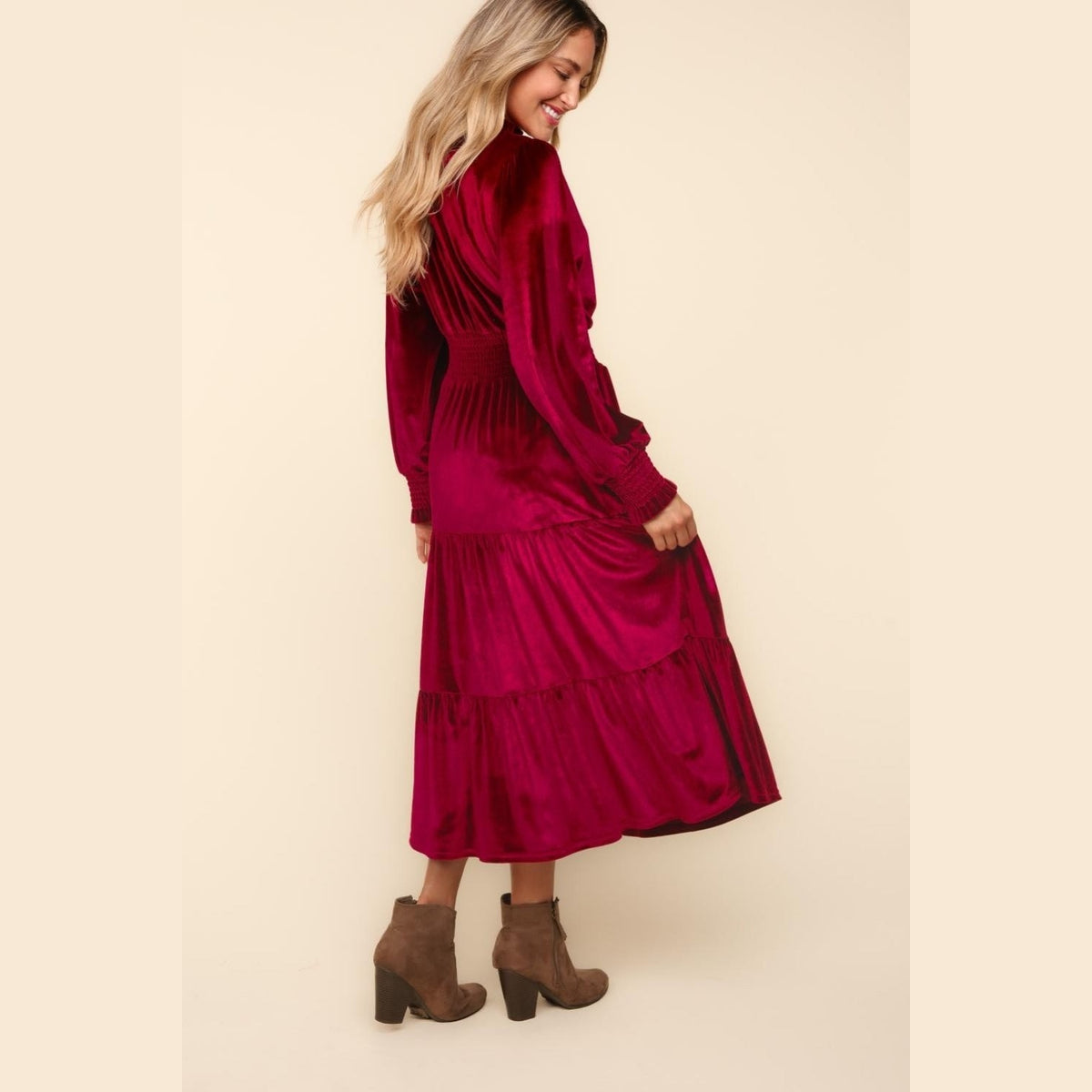 Wilhemena Velvet Tiered Dress