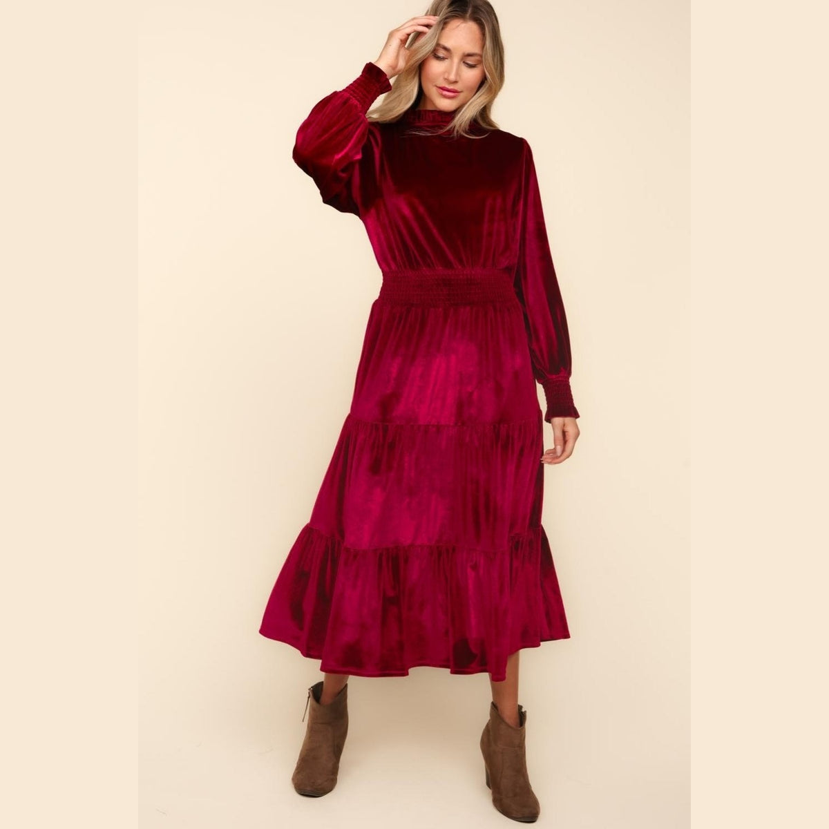 Wilhemena Velvet Tiered Dress