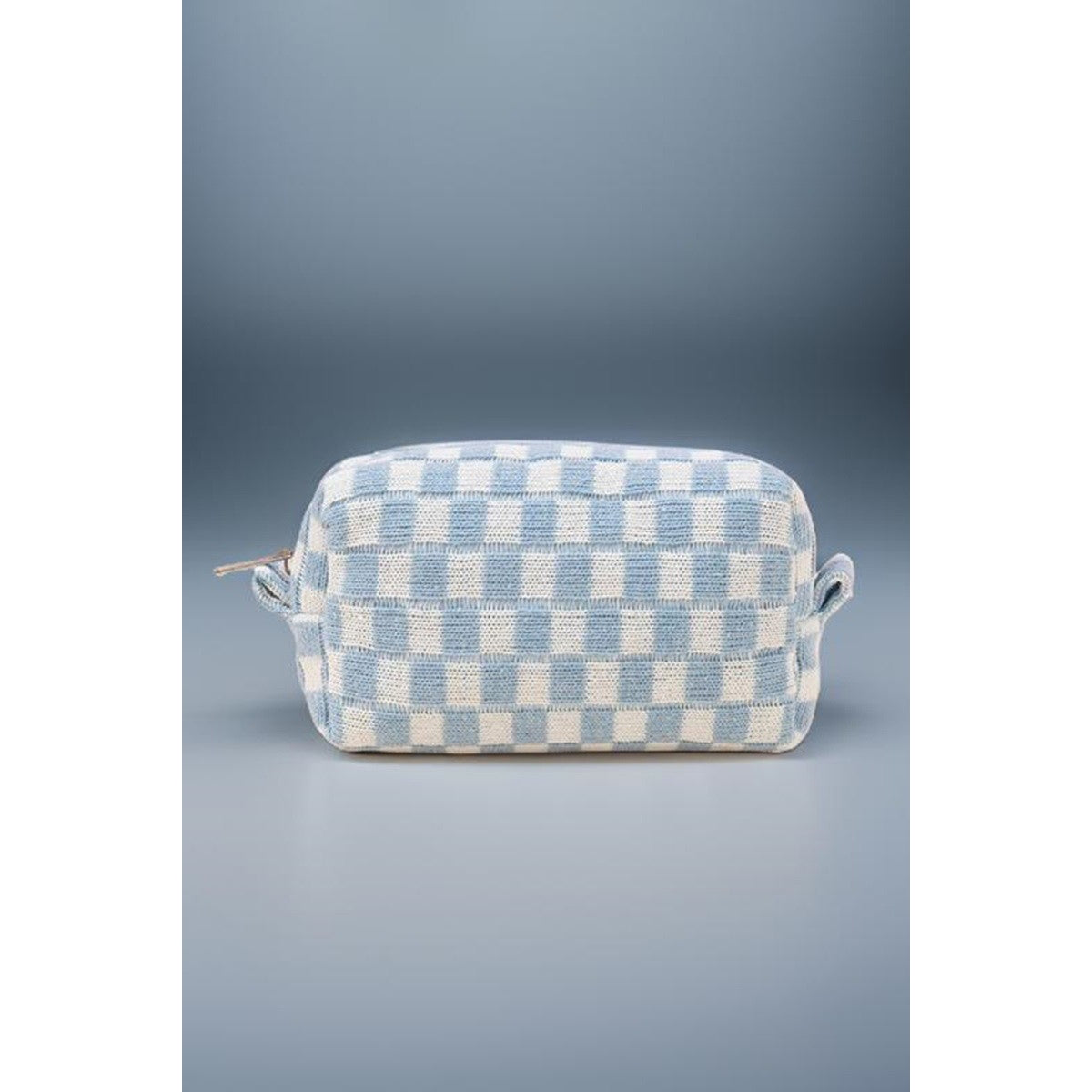 Zenana Checkered Pattern Knitted Cosmetic Pouch