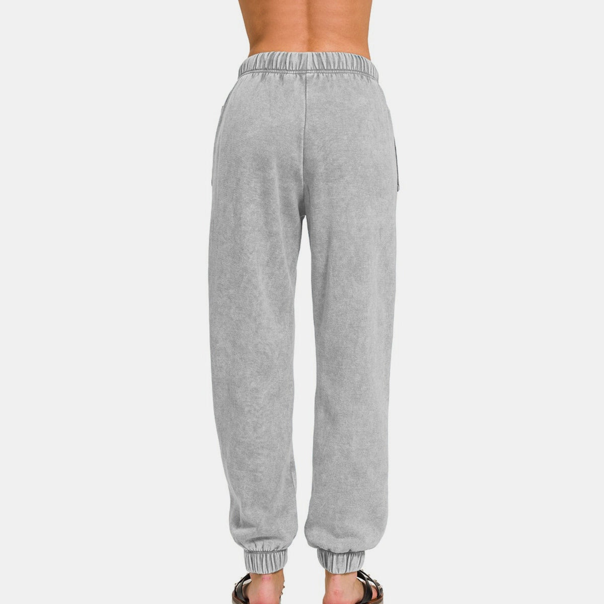 Zenana Full Size Acid Wash Fleece Drawstring Sweatpants with Pockets