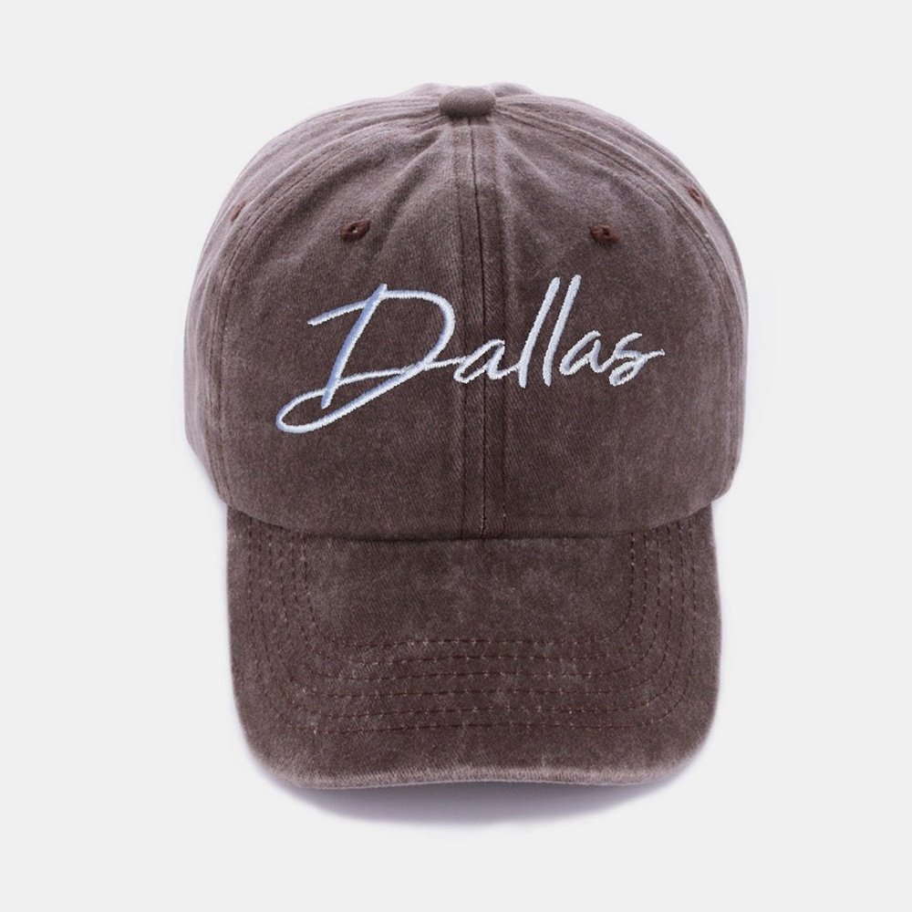 Zenana Washed DALLAS Embroidered Baseball Cap