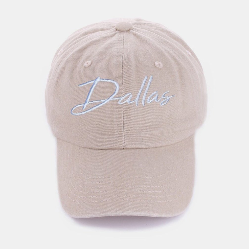 Zenana Washed DALLAS Embroidered Baseball Cap