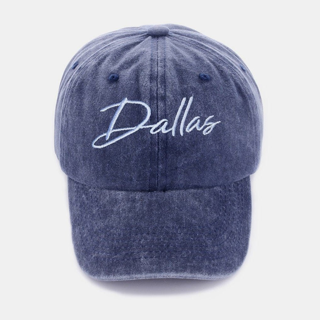 Zenana Washed DALLAS Embroidered Baseball Cap