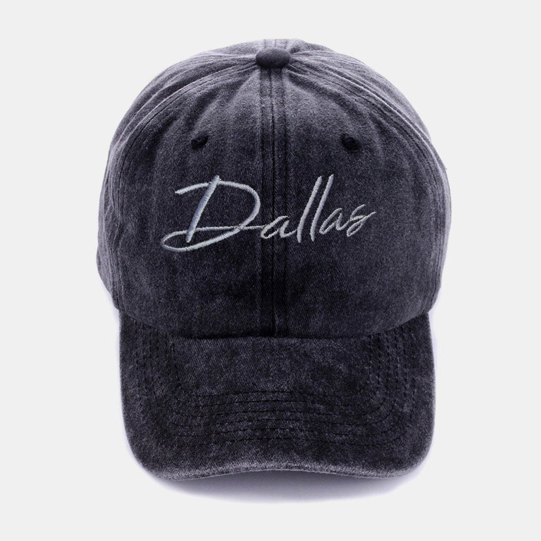 Zenana Washed DALLAS Embroidered Baseball Cap