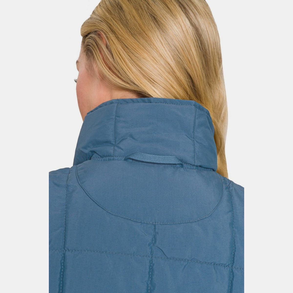 Zenana Zip Up Cropped Puffer Vest with Pockets