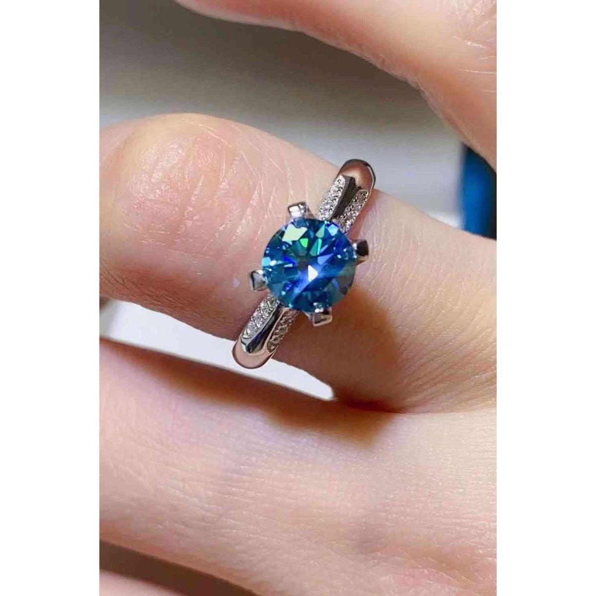 1 Carat Moissanite 4-Prong Ring