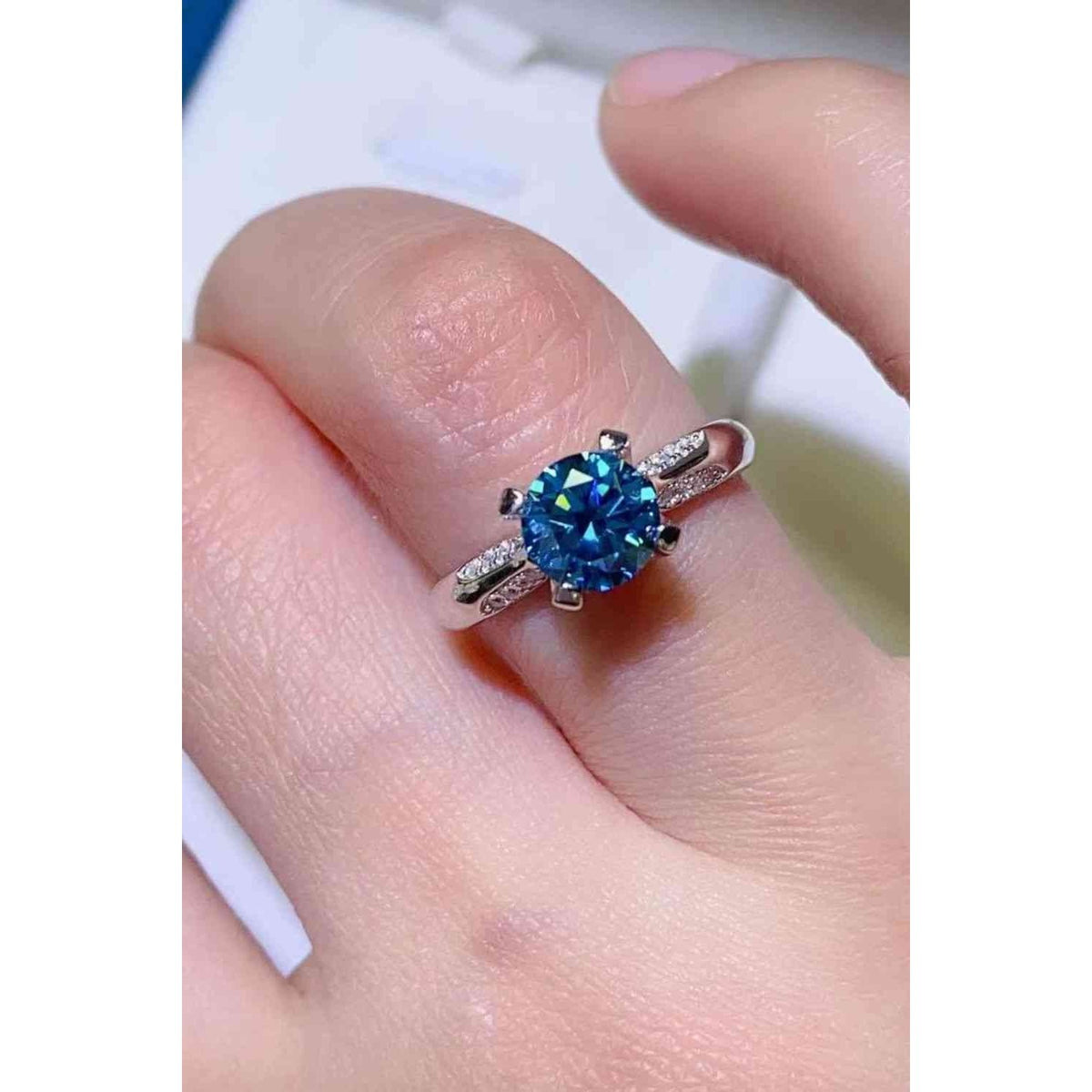 1 Carat Moissanite 4-Prong Ring