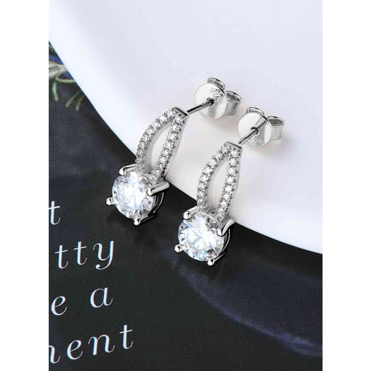 1 Carat Moissanite 925 Sterling Silver Earrings