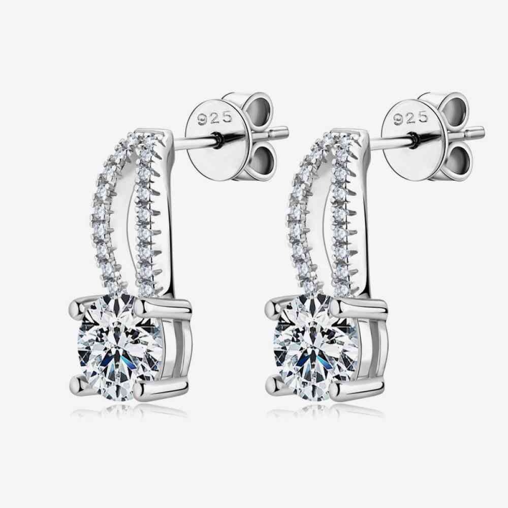 1 Carat Moissanite 925 Sterling Silver Earrings